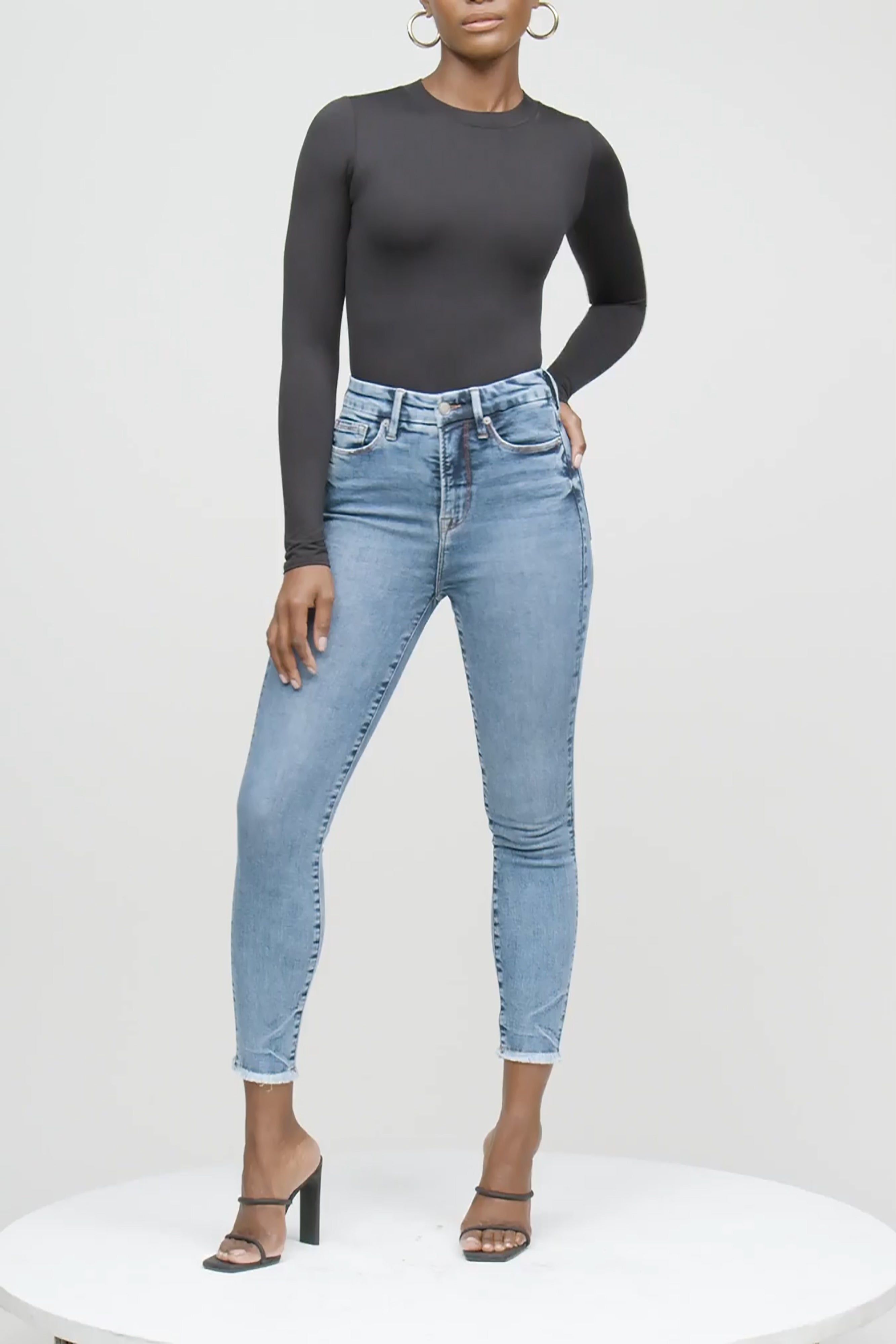 GOOD WAIST CROPPED JEANS | BLUE633 sold by Good American product image thumbnail 12