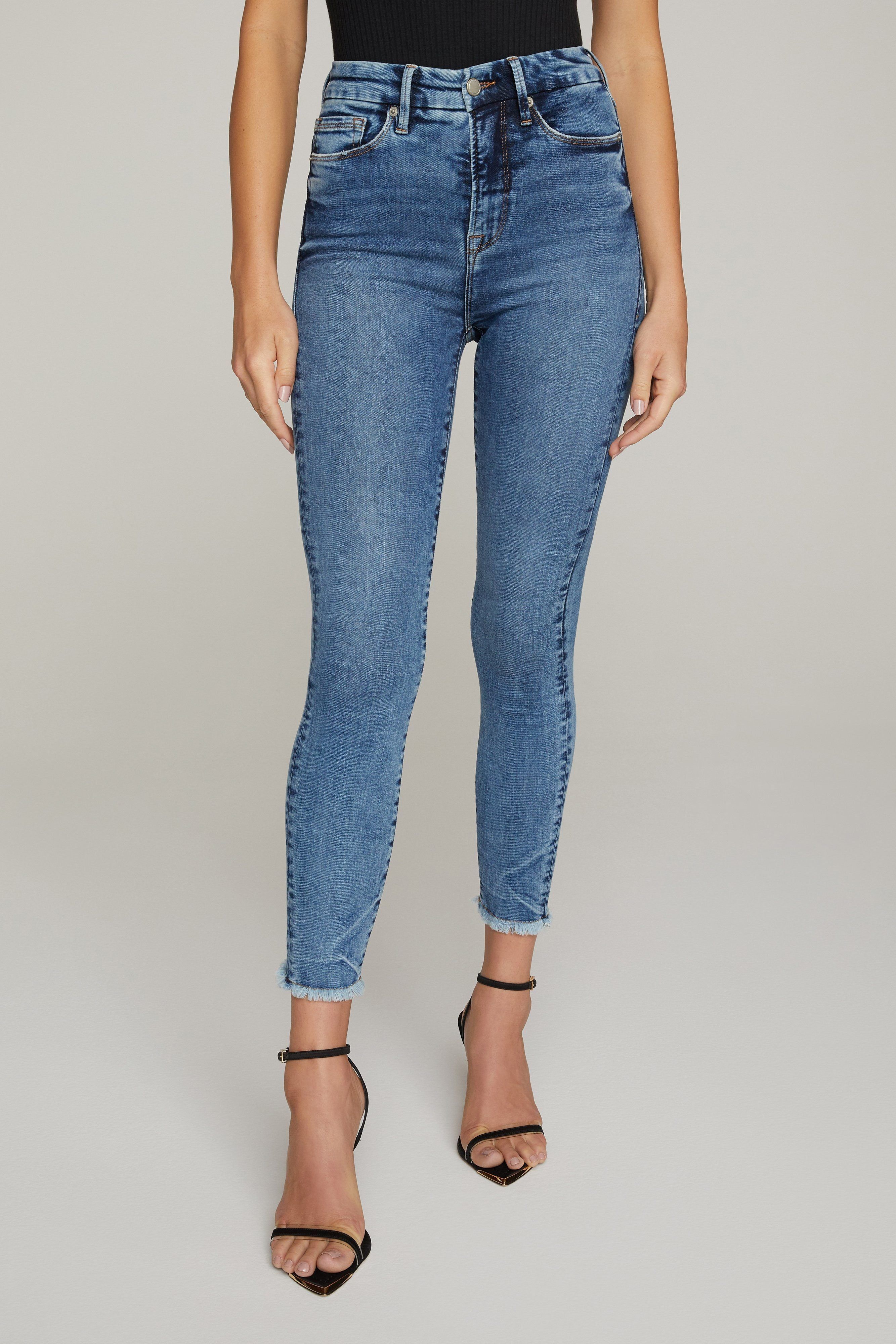 GOOD WAIST CROPPED JEANS | BLUE633 sold by Good American product image thumbnail 6