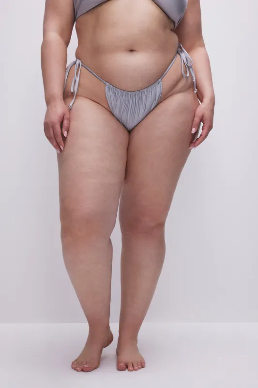 RUCHED STRING BIKINI BOTTOM | SILVER001 sold by Good American