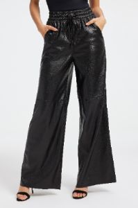 FAUX LEATHER WIDE LEG | BLACK001 sold by Good American