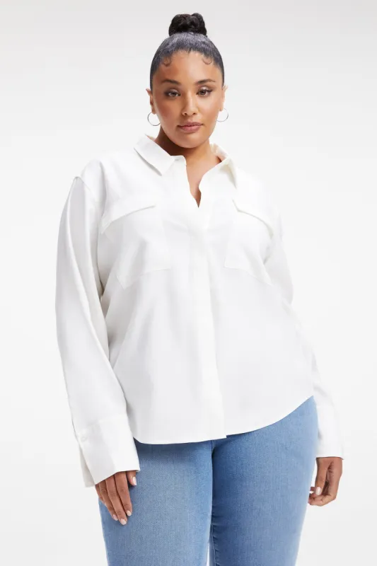 FLAP POCKET SHIRT | IVORY001 sold by Good American