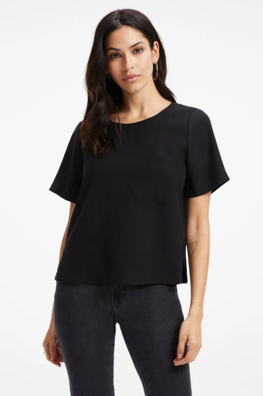 WOVEN POCKET TEE | BLACK001 sold by Good American