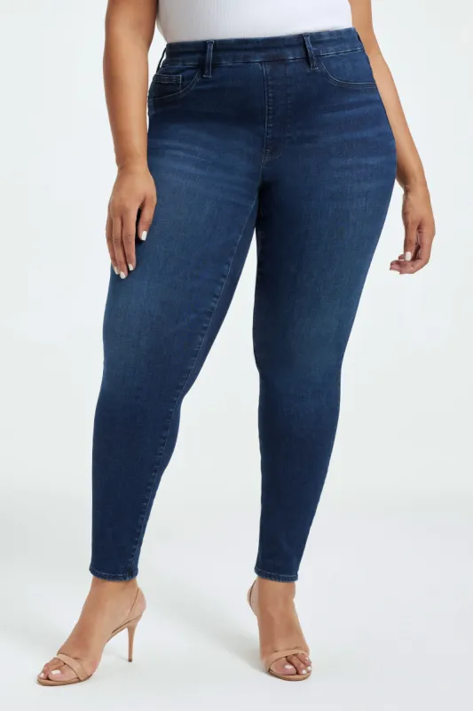 POWER STRETCH PULL-ON SKINNY JEANS | INDIGO491 sold by Good American