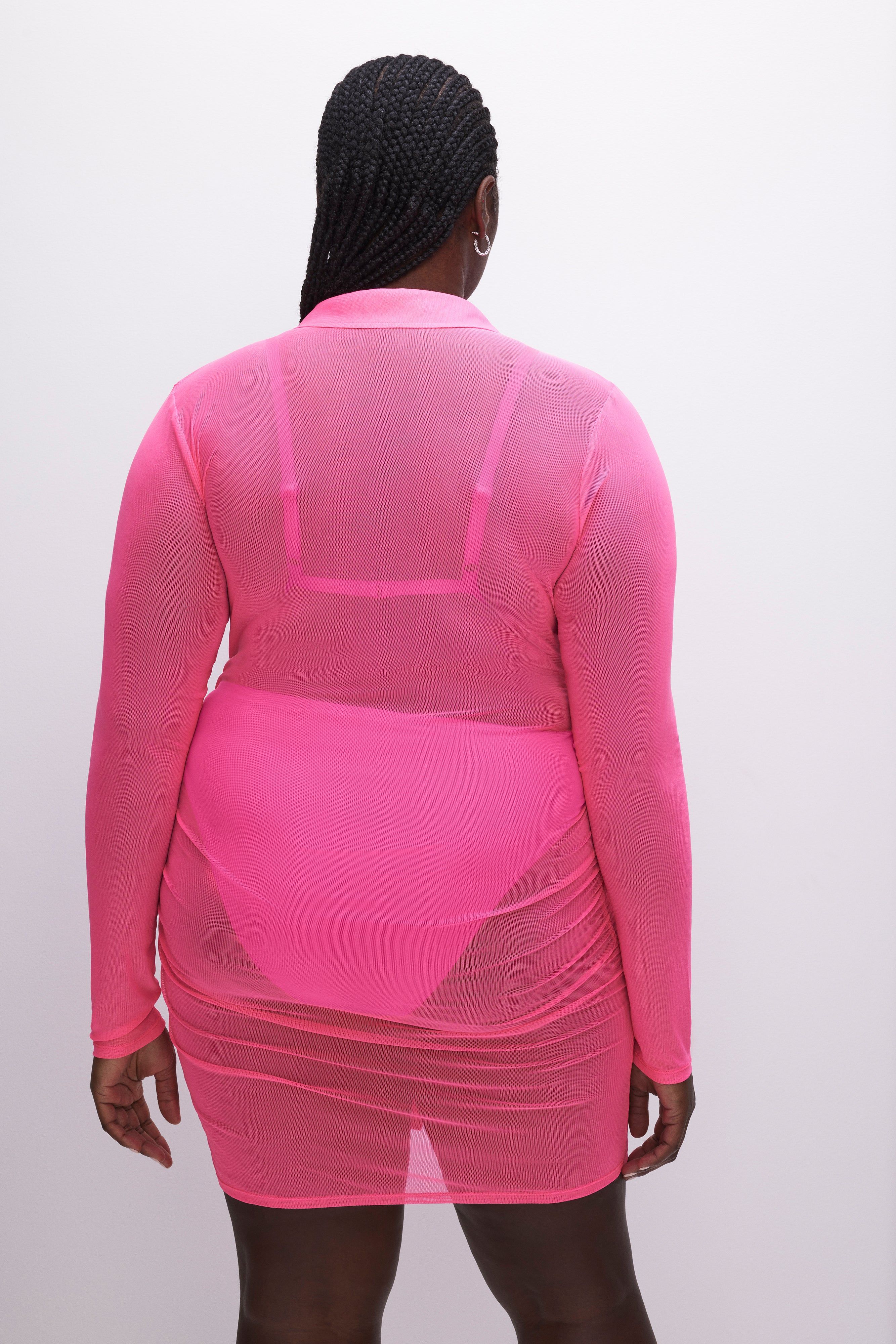 MESH RUCHED MINI DRESS | KNOCKOUTPINK001 sold by Good American product image thumbnail 9