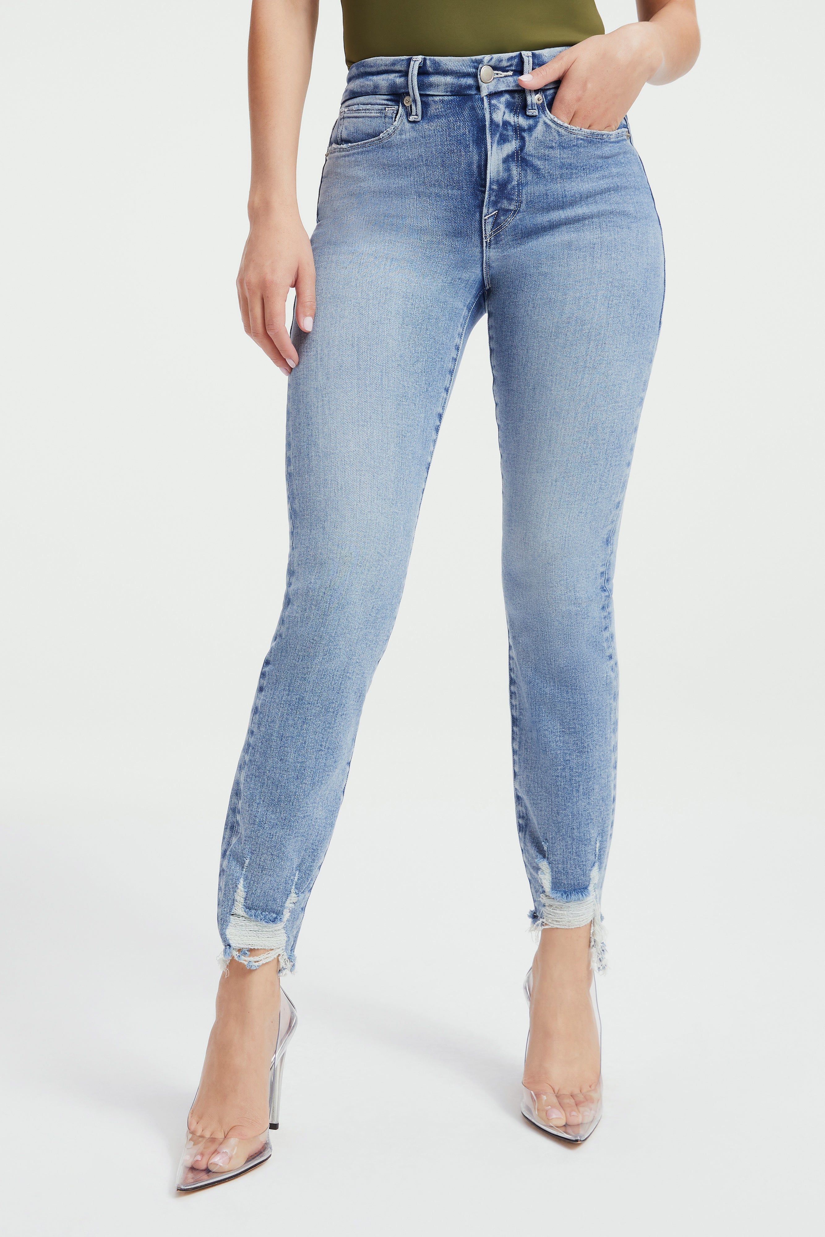 GOOD STRAIGHT LIGHT COMPRESSION JEANS | INDIGO270 sold by Good American product image thumbnail 9