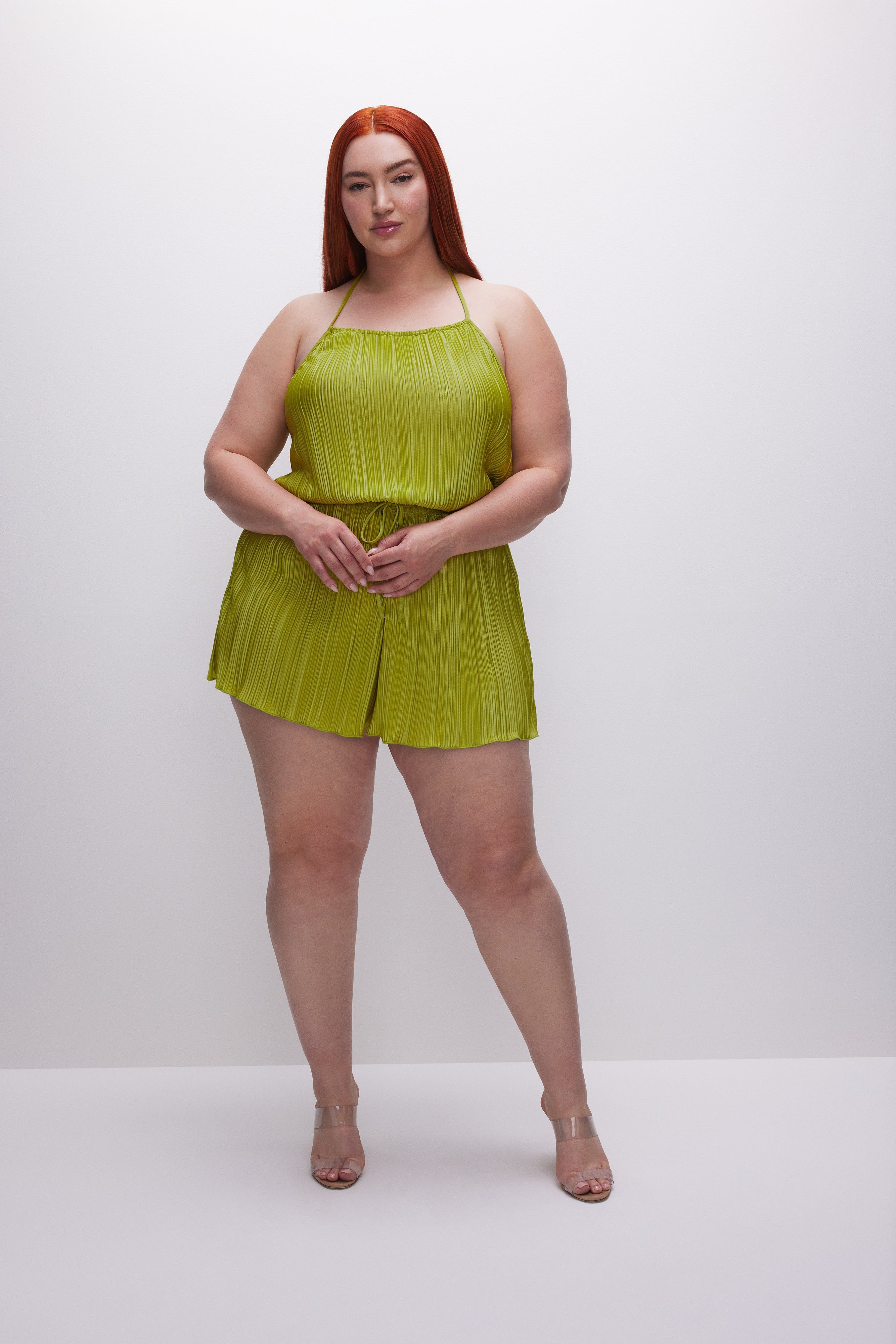 ALWAYS FITS PLISSÉ SHORTS | CHARTRUSSE001 sold by Good American product image thumbnail 6