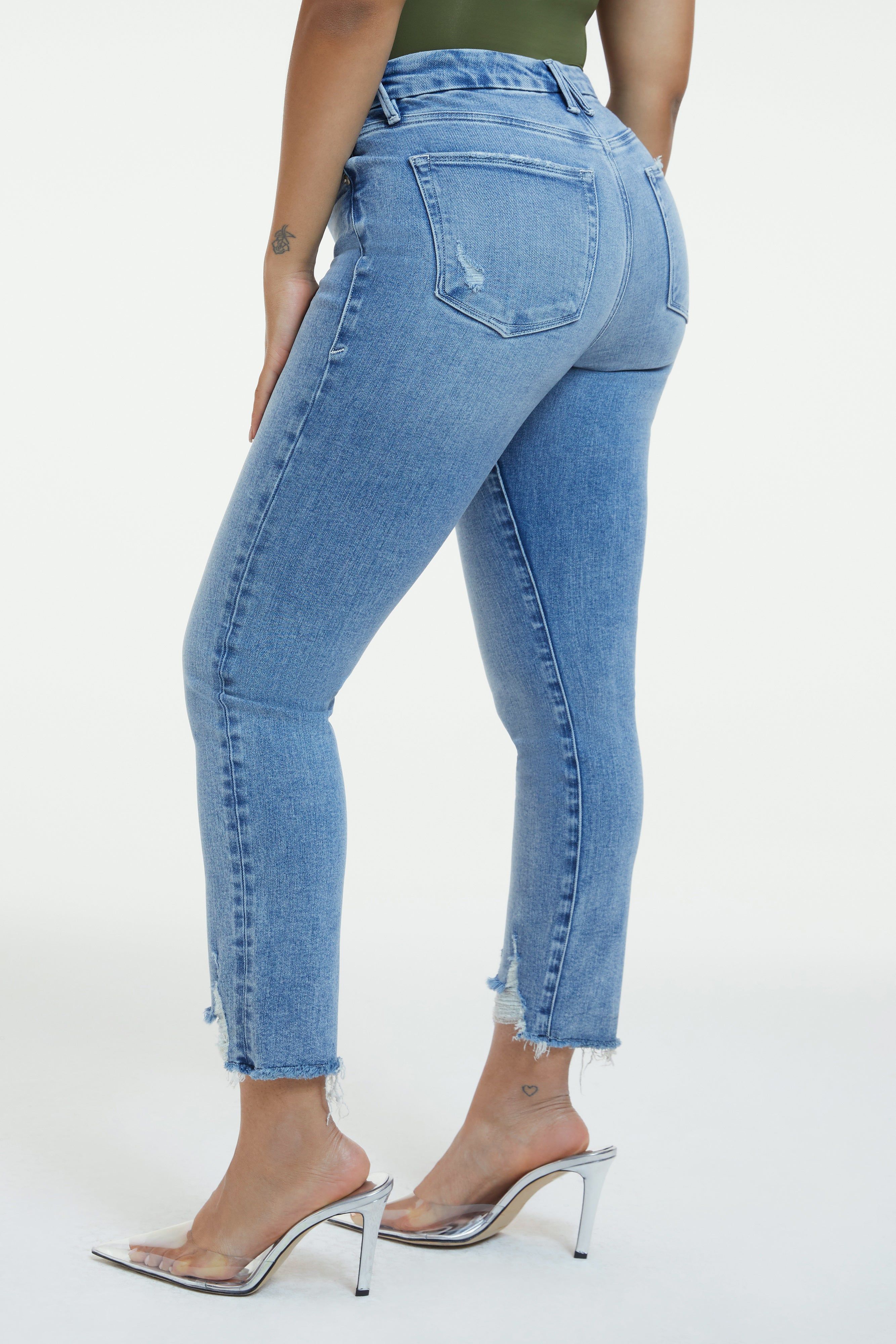 GOOD STRAIGHT LIGHT COMPRESSION JEANS | INDIGO270 sold by Good American product image thumbnail 4