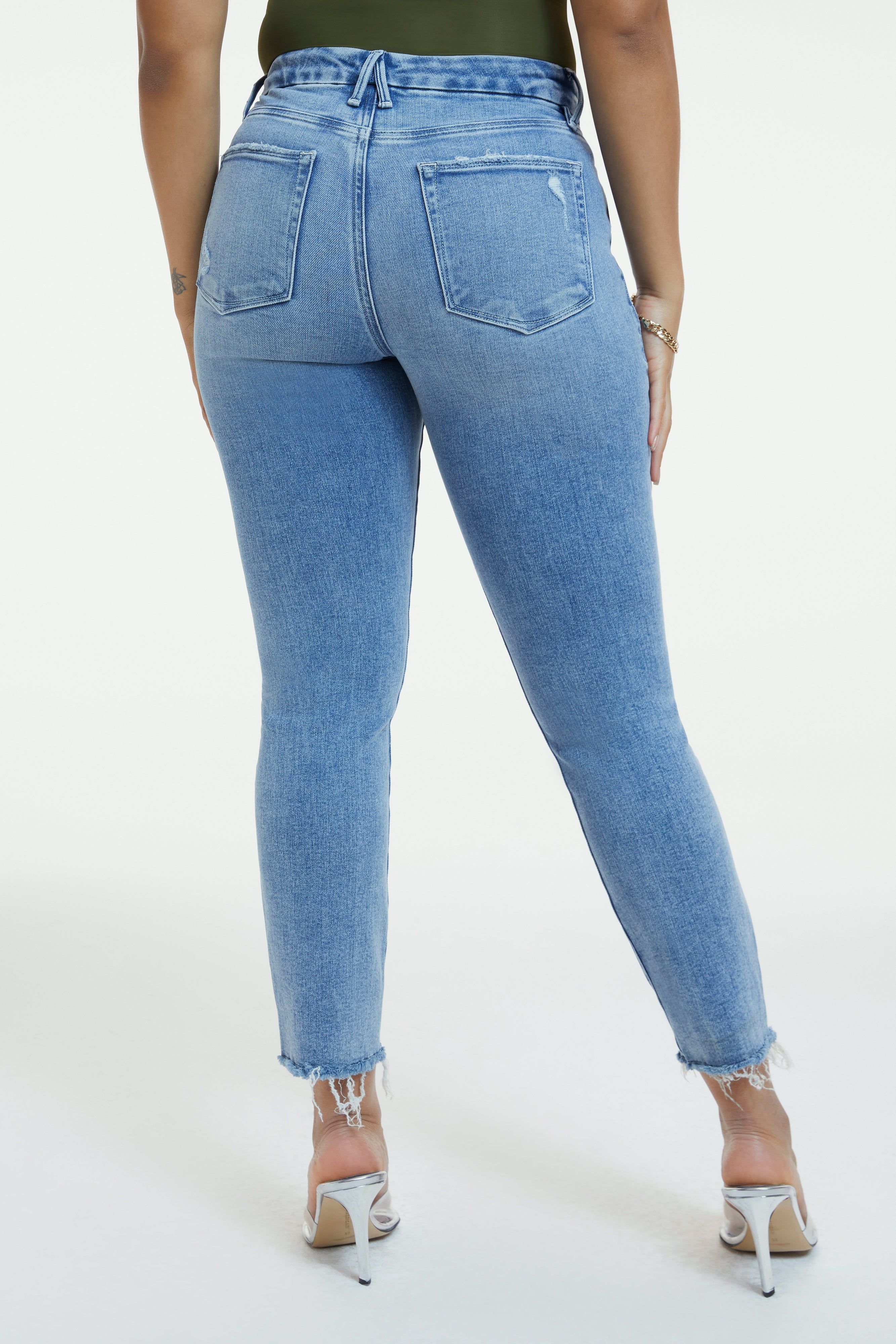 GOOD STRAIGHT LIGHT COMPRESSION JEANS | INDIGO270 sold by Good American product image thumbnail 5