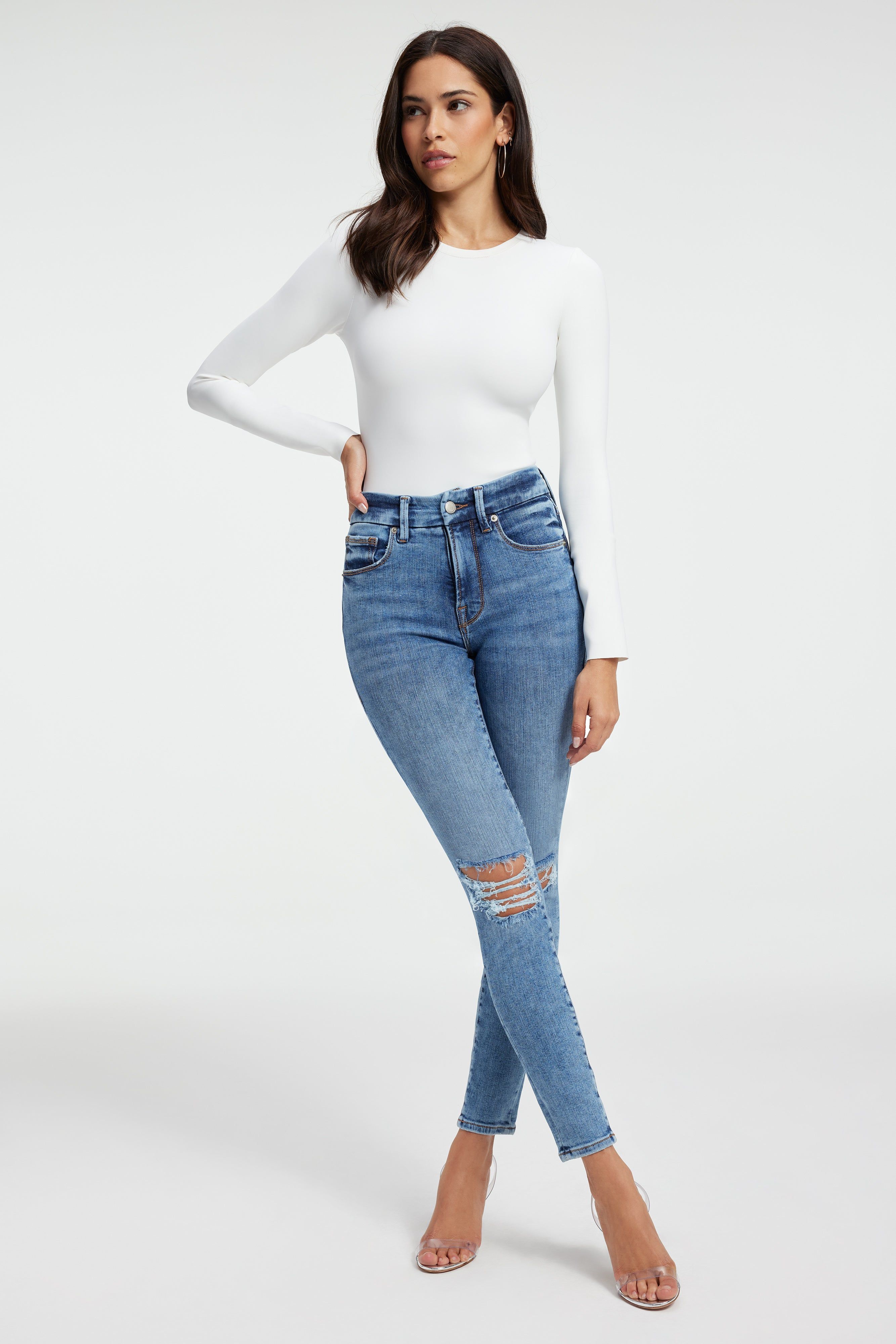 GOOD LEGS SKINNY JEANS | INDIGO439 sold by Good American product image thumbnail 6