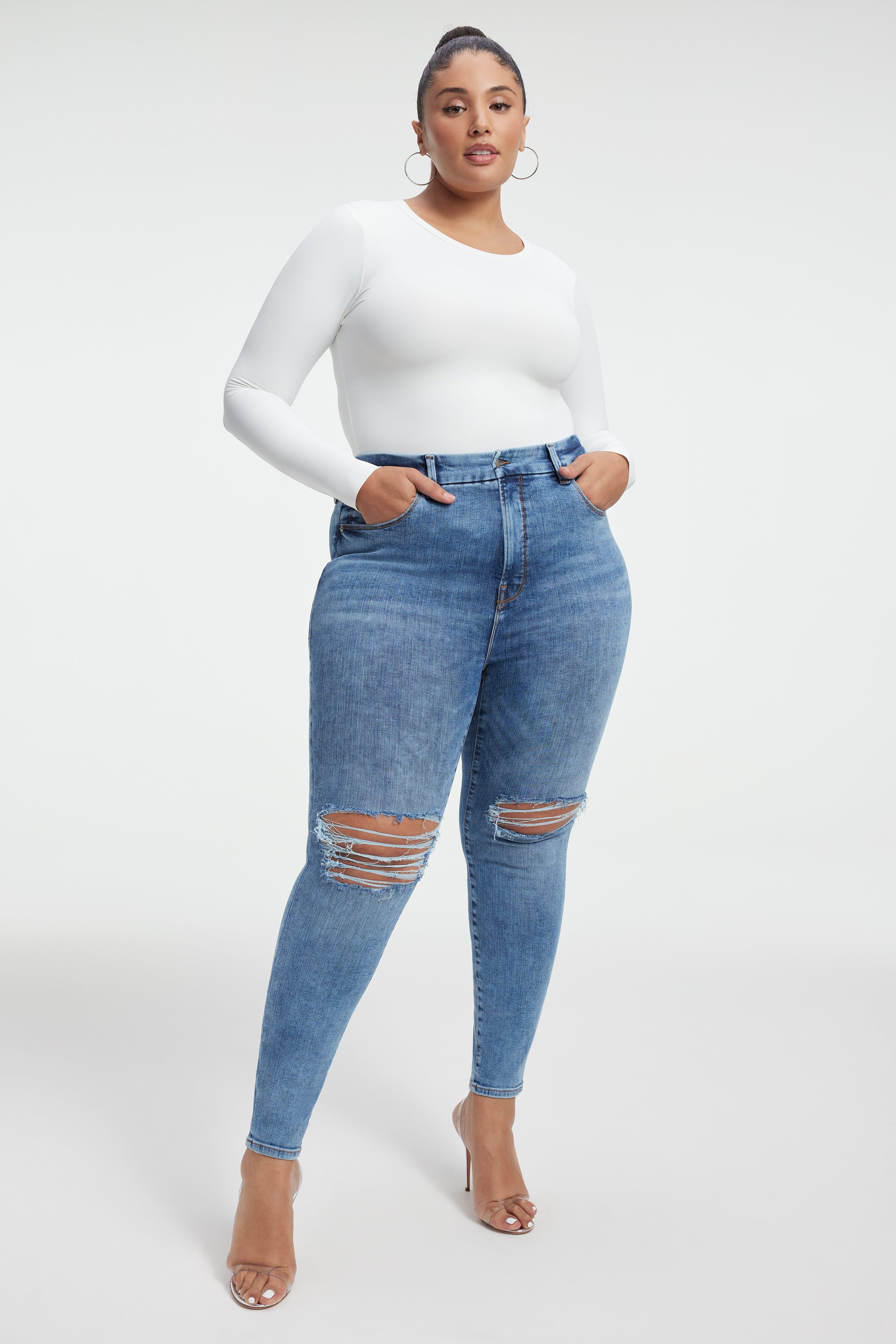 GOOD LEGS SKINNY JEANS | INDIGO439 sold by Good American