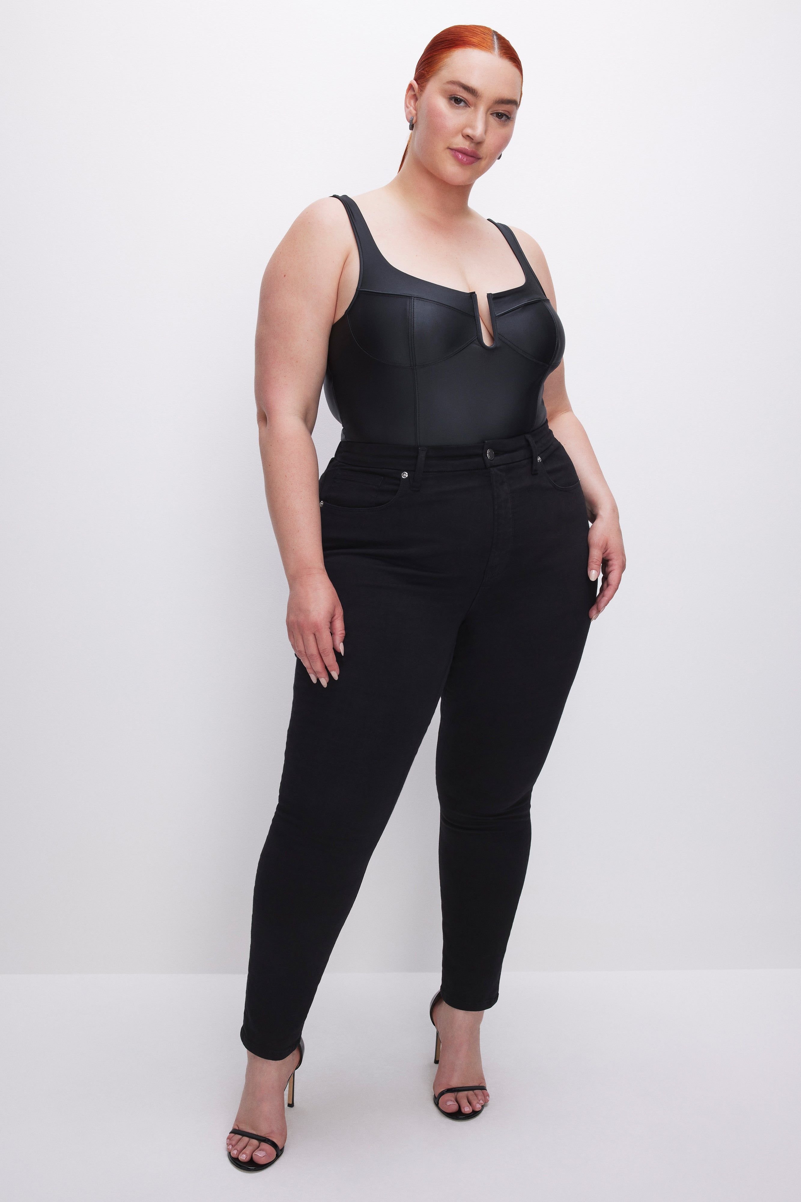 SATIN U CORSET BODYSUIT| BLACK001 sold by Good American product image thumbnail 4