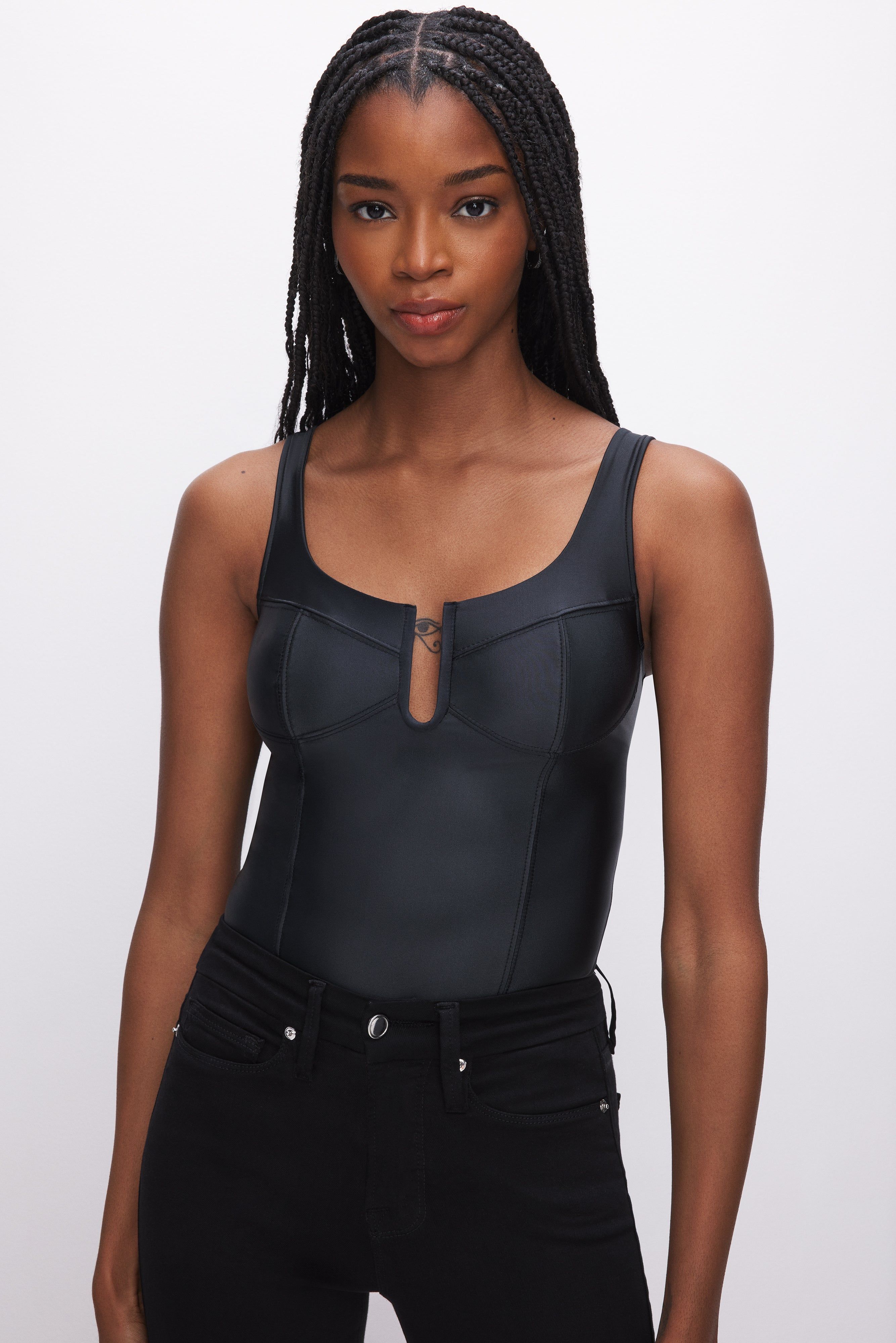 SATIN U CORSET BODYSUIT| BLACK001 sold by Good American product image thumbnail 12