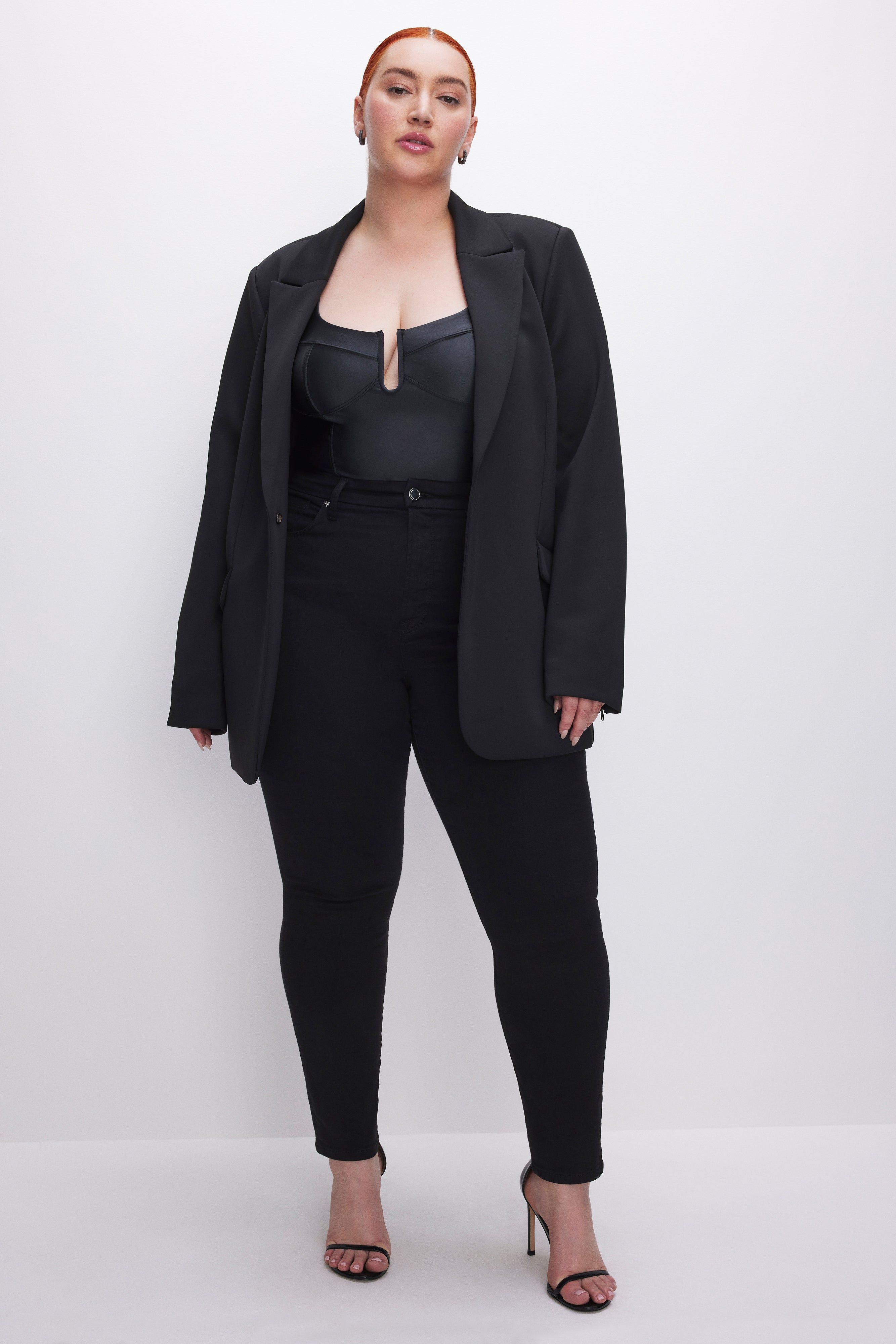 SATIN U CORSET BODYSUIT| BLACK001 sold by Good American product image thumbnail 3