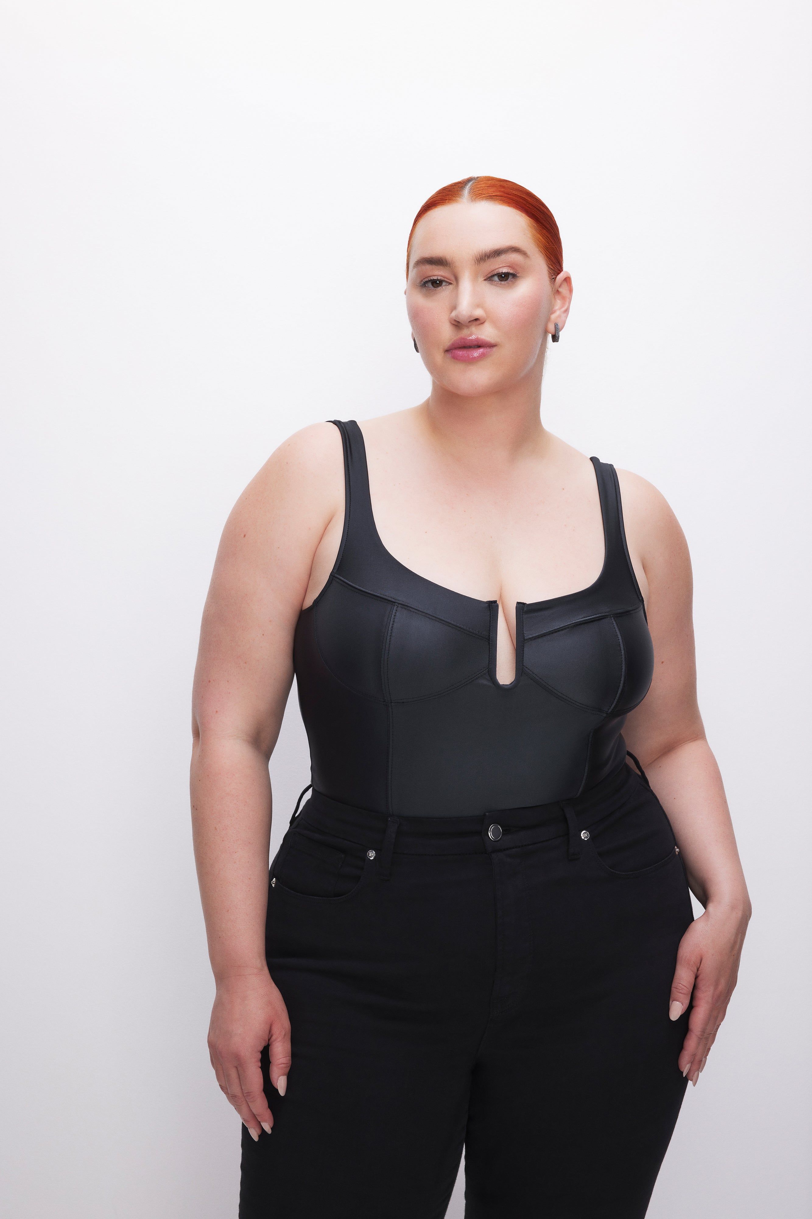 SATIN U CORSET BODYSUIT| BLACK001 sold by Good American