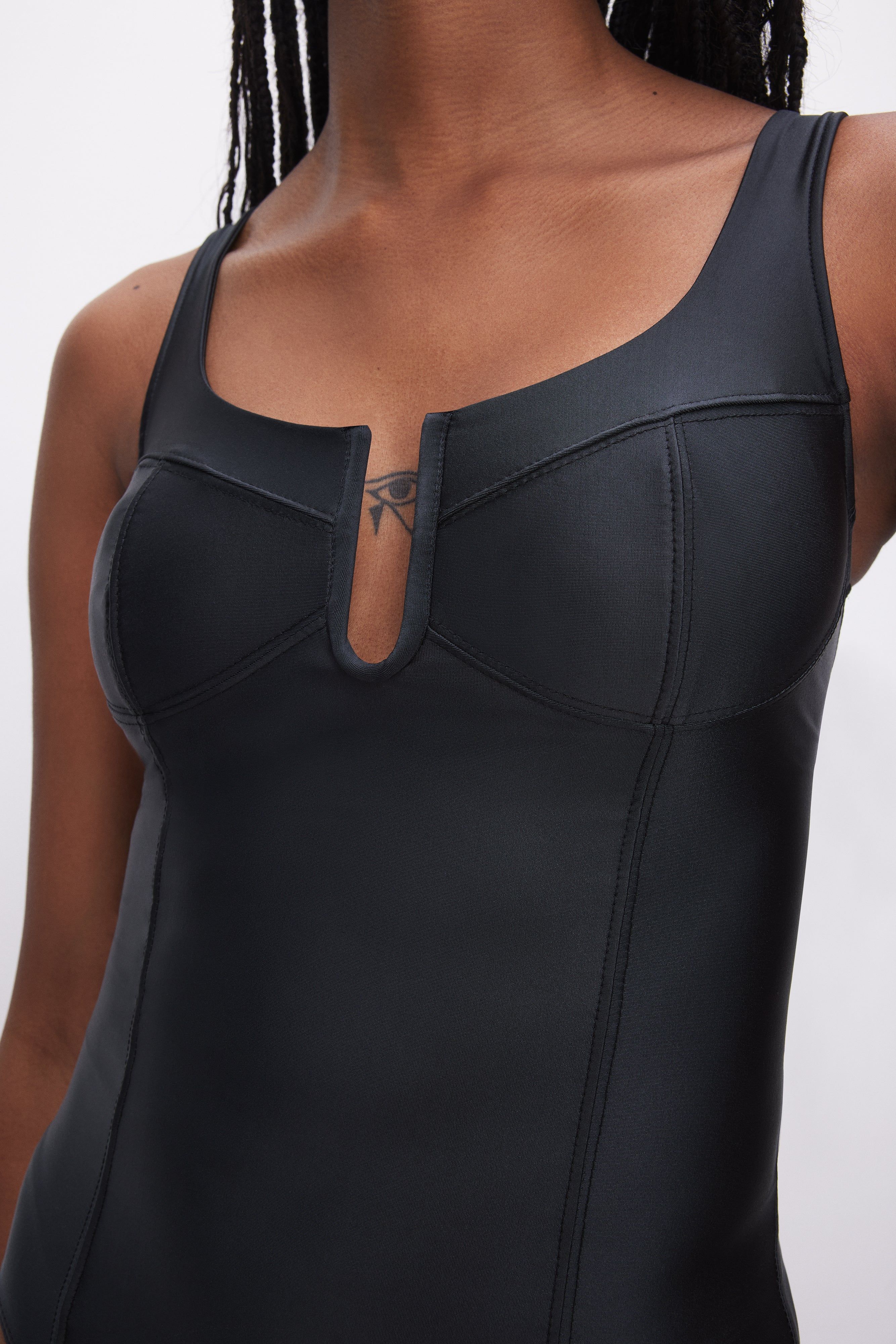 SATIN U CORSET BODYSUIT| BLACK001 sold by Good American product image thumbnail 9