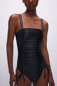 RUCHED WAIST ONE-PIECE SWIMSUIT | BLACK001 sold by Good American