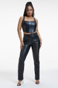 FAUX LEATHER CORSET | BLACK001 sold by Good American