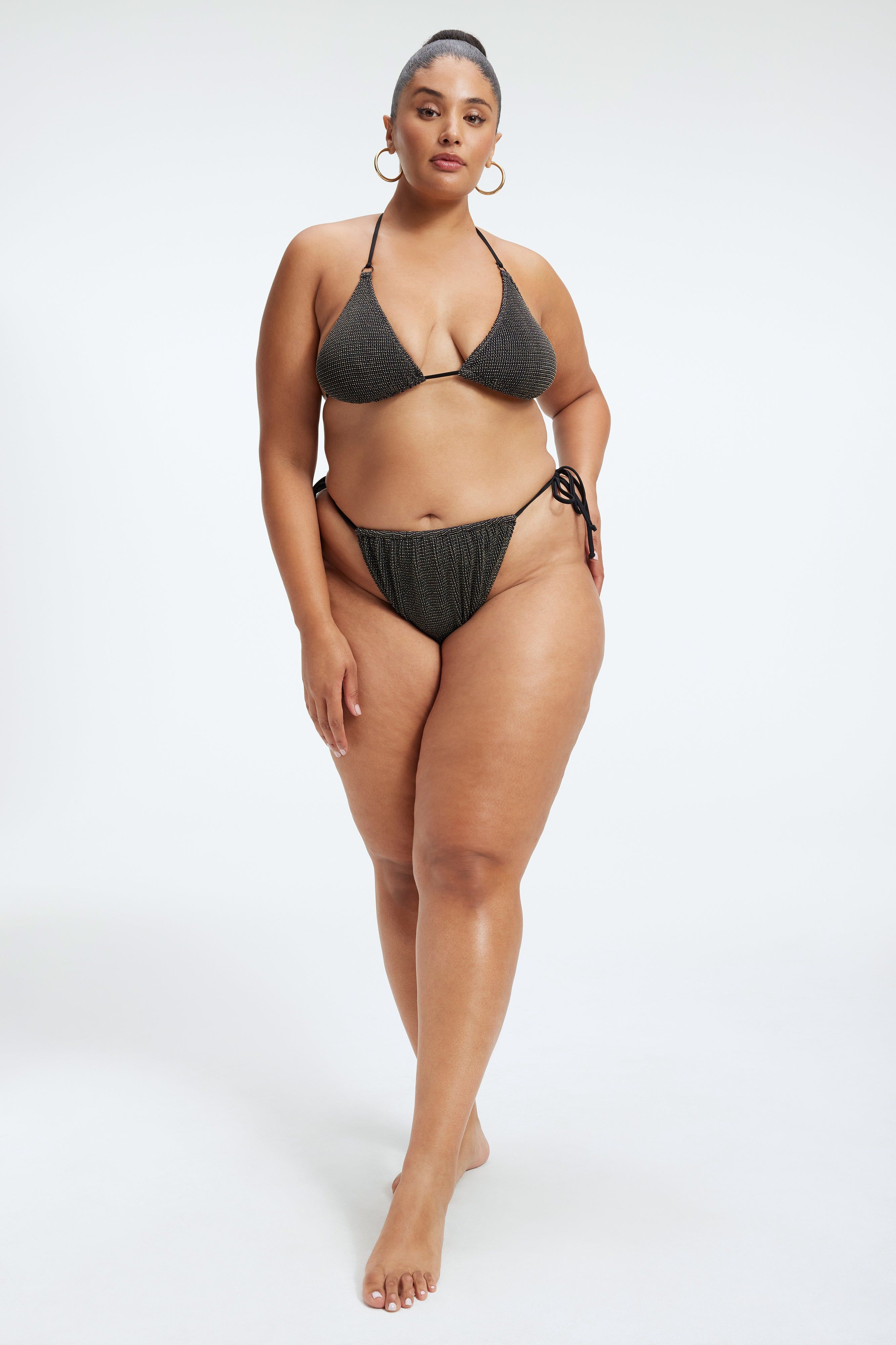 ALWAYS FITS TINY METALLIC TOP | BLACK001 sold by Good American product image thumbnail 4