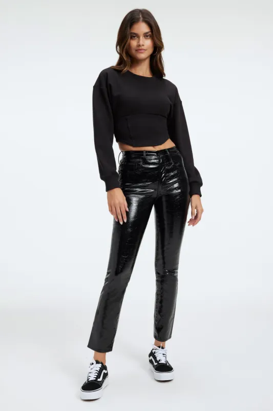 GOOD CLASSIC FAUX LEATHER PANTS | BLACK001 sold by Good American