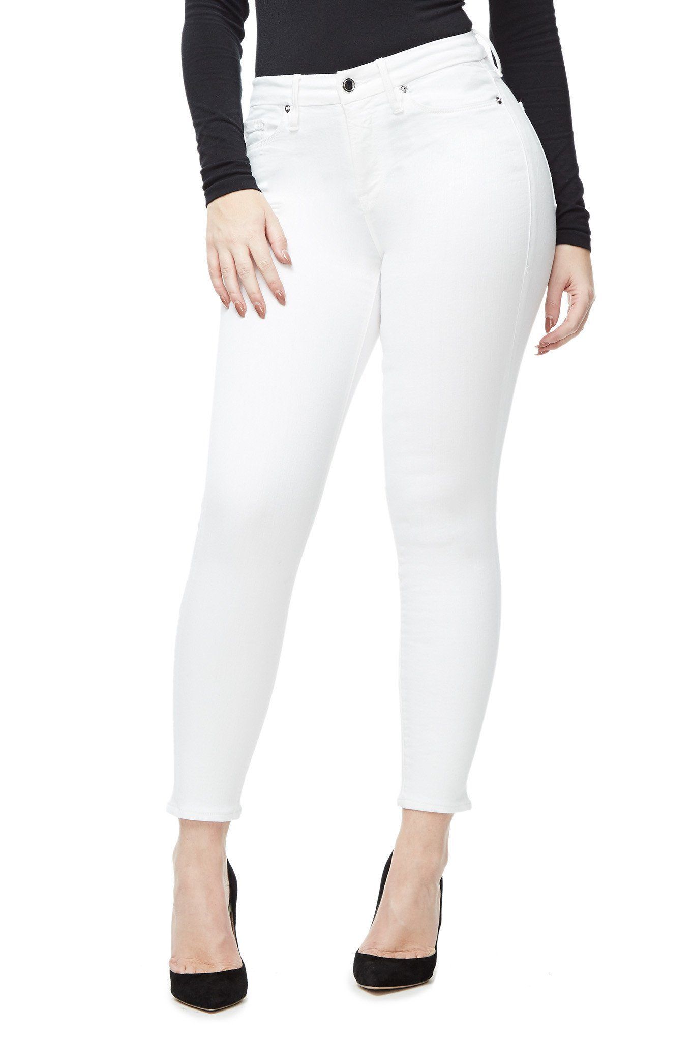 GOOD LEGS CROPPED JEANS | WHITE001 sold by Good American product image thumbnail 4