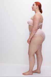 SATIN CHEEKY BIKINI BOTTOM | BUBBLE PINK003 sold by Good American