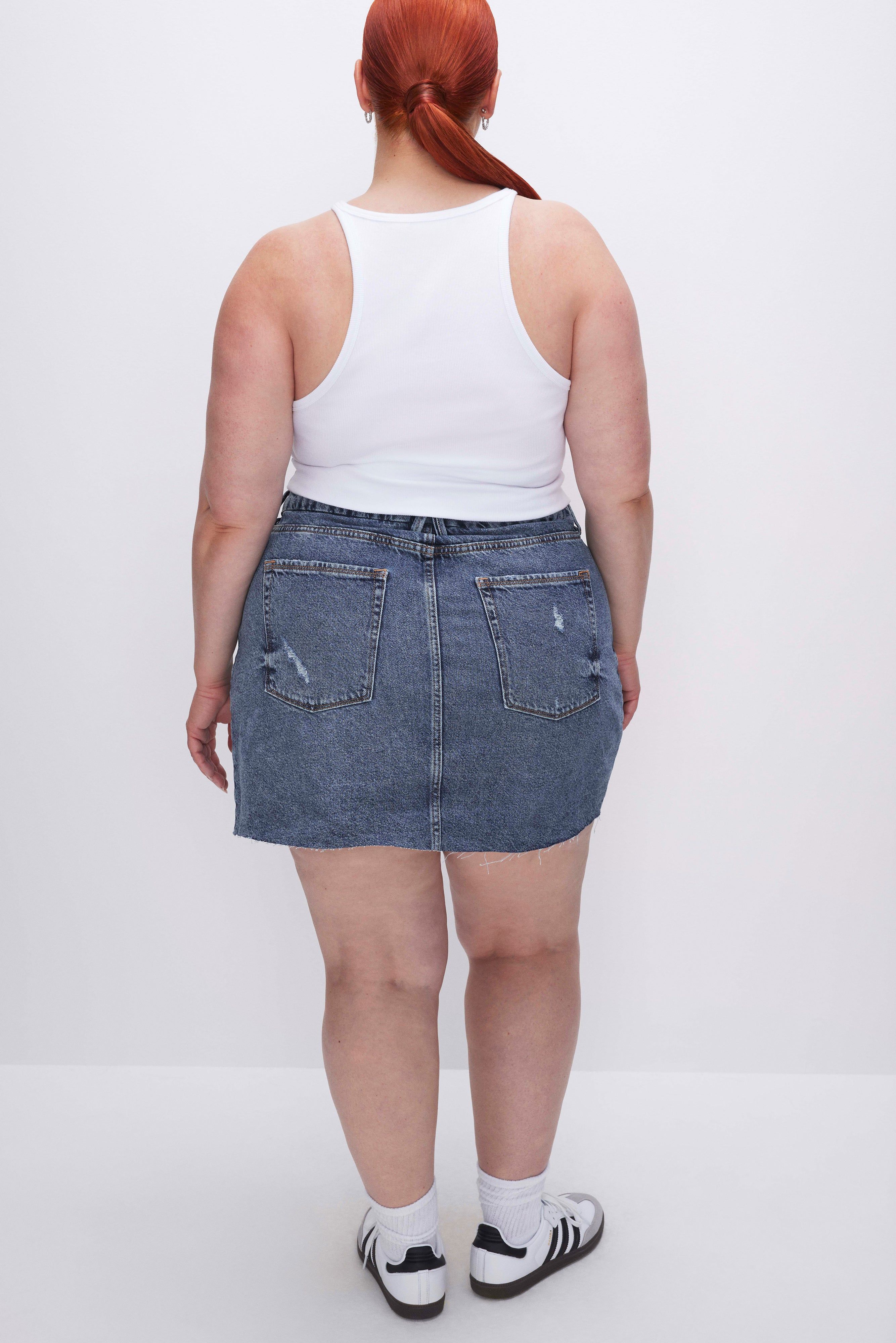 DENIM MINI SKIRT | INDIGO496 sold by Good American product image thumbnail 10