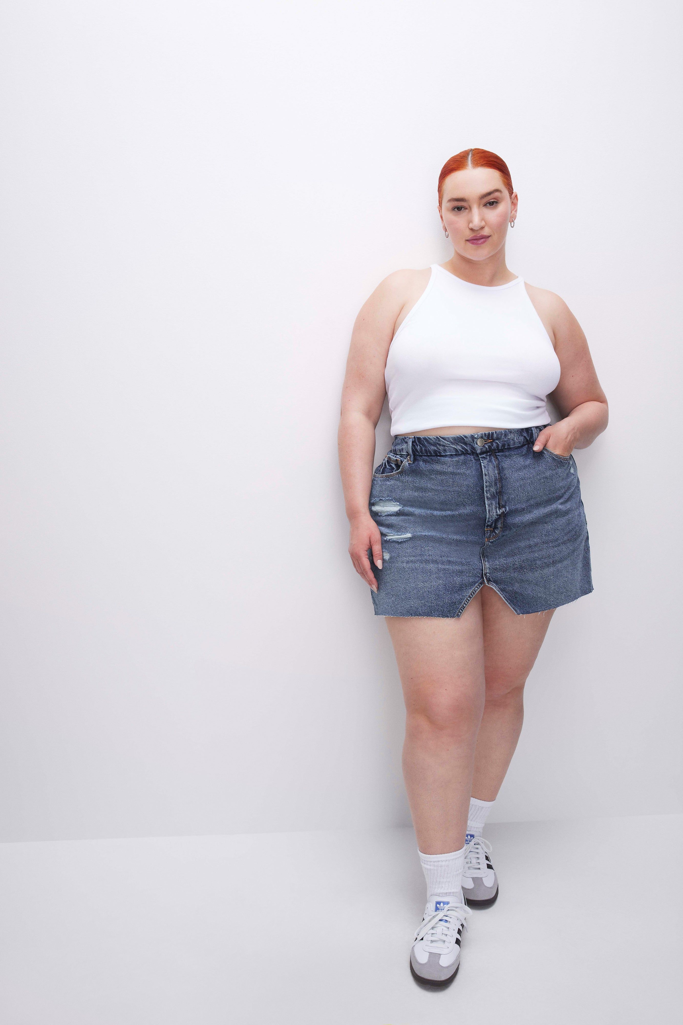 DENIM MINI SKIRT | INDIGO496 sold by Good American product image thumbnail 7