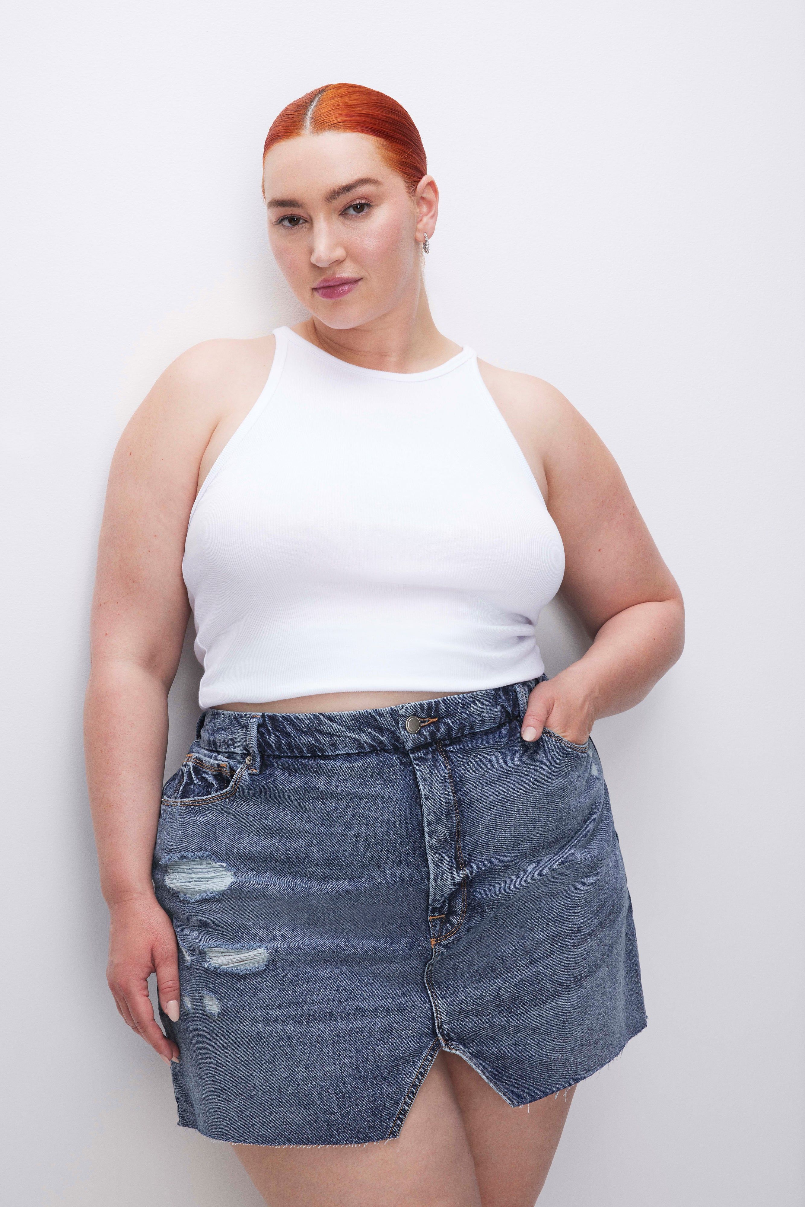 DENIM MINI SKIRT | INDIGO496 sold by Good American product image thumbnail 9