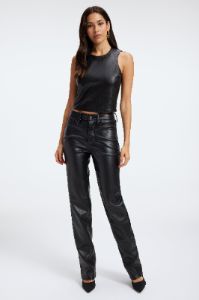 FAUX LEATHER SHELL TANK | BLACK001 sold by Good American