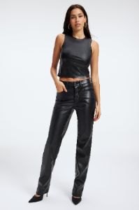 FAUX LEATHER SHELL TANK | BLACK001 sold by Good American
