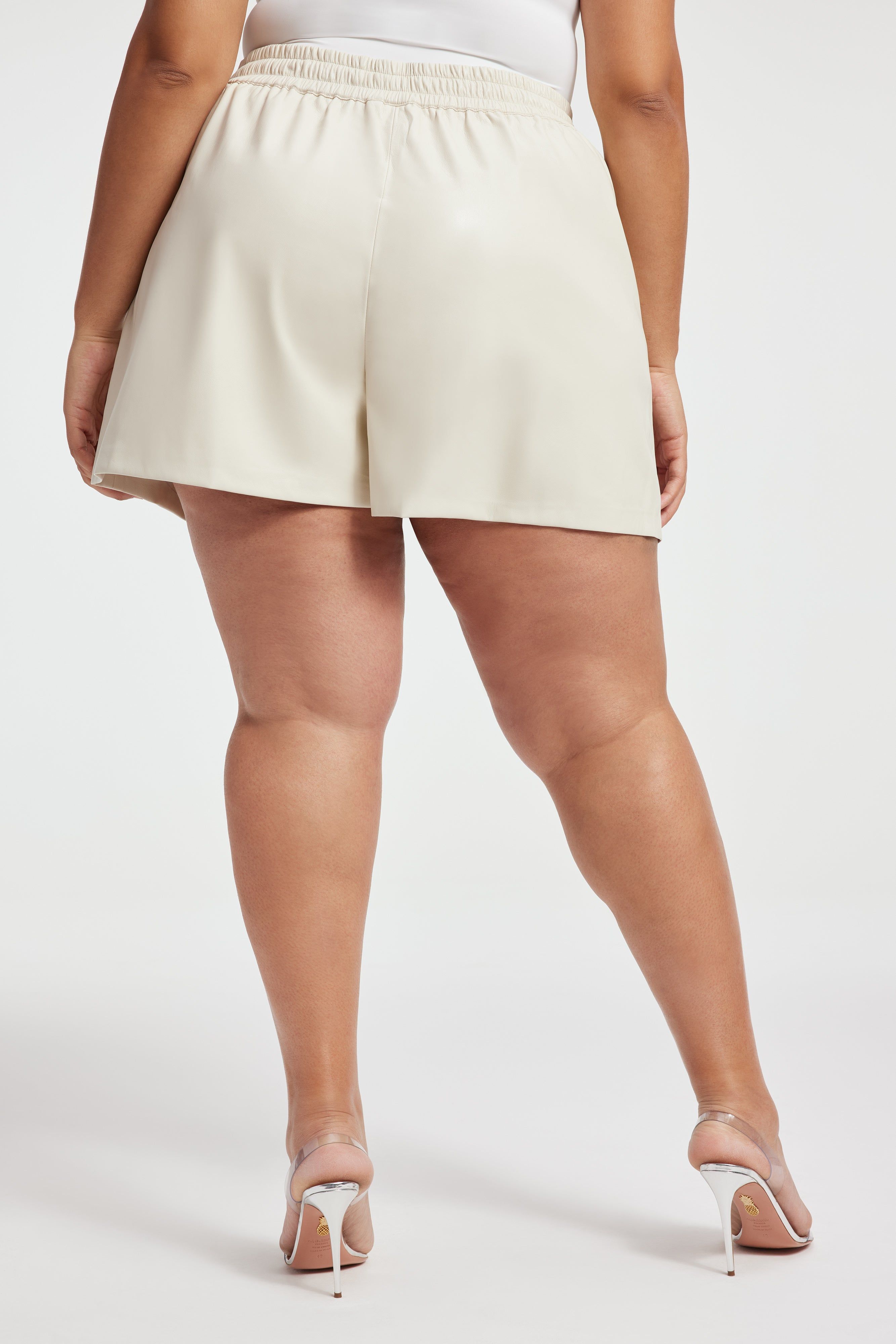 FAUX LEATHER SHORTS | BONE001 sold by Good American product image thumbnail 11
