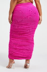 RUCHED MESH MAXI SKIRT | FUCHSIA PINK001 sold by Good American