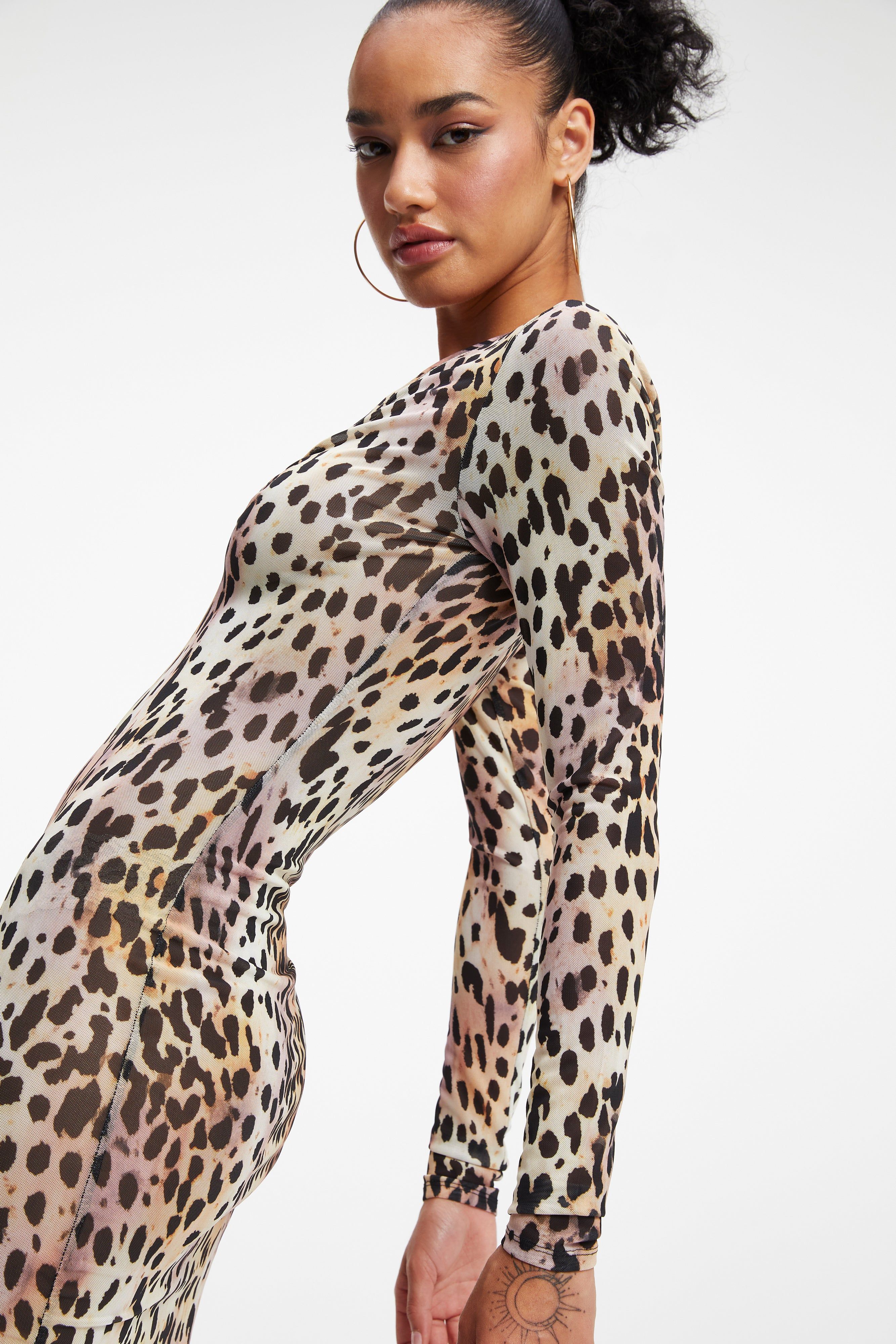 MESH MIDI DRESS | ROSE CHEETAH001 sold by Good American product image thumbnail 10