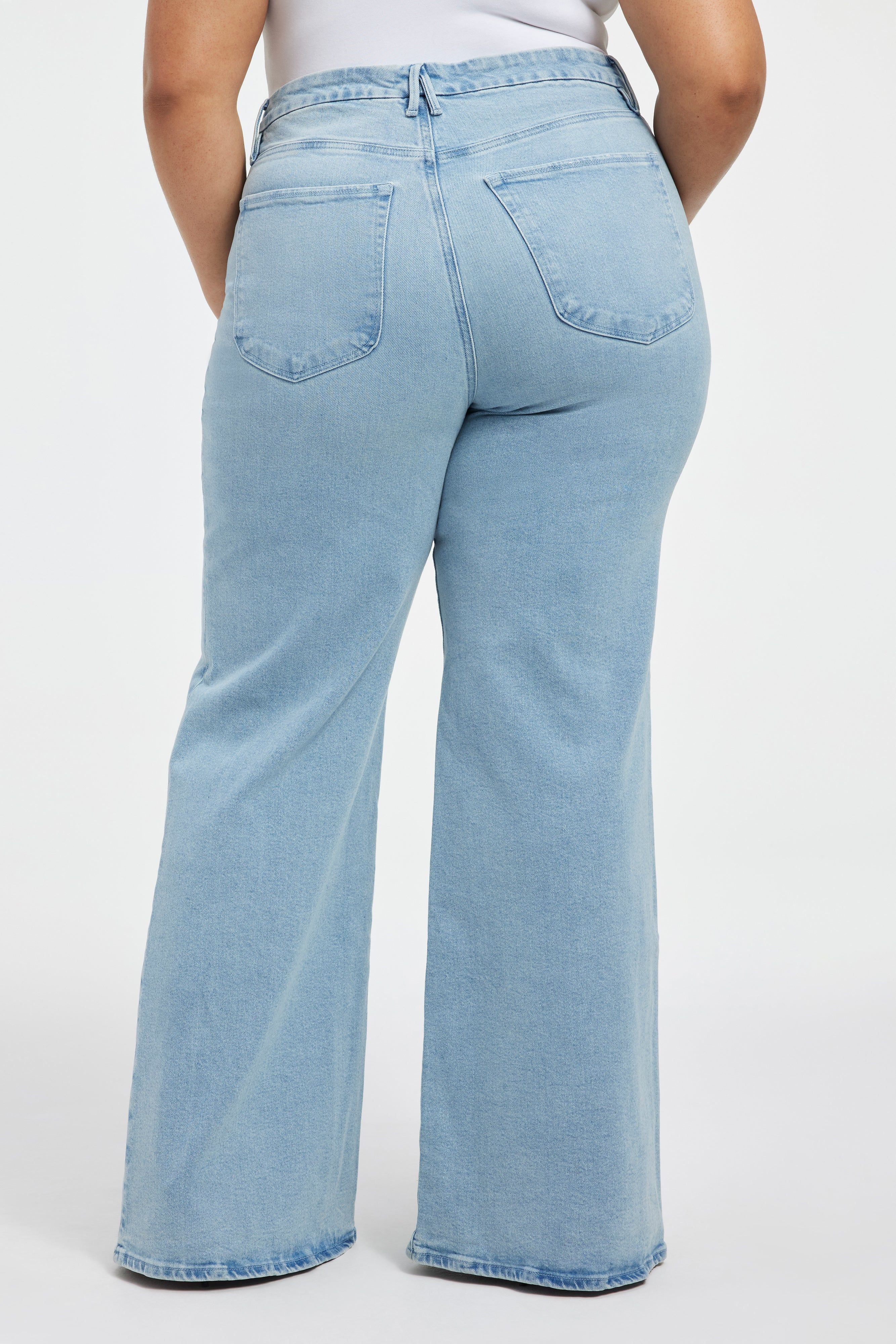GOOD WAIST PALAZZO JEANS | BLUE452 sold by Good American product image thumbnail 9