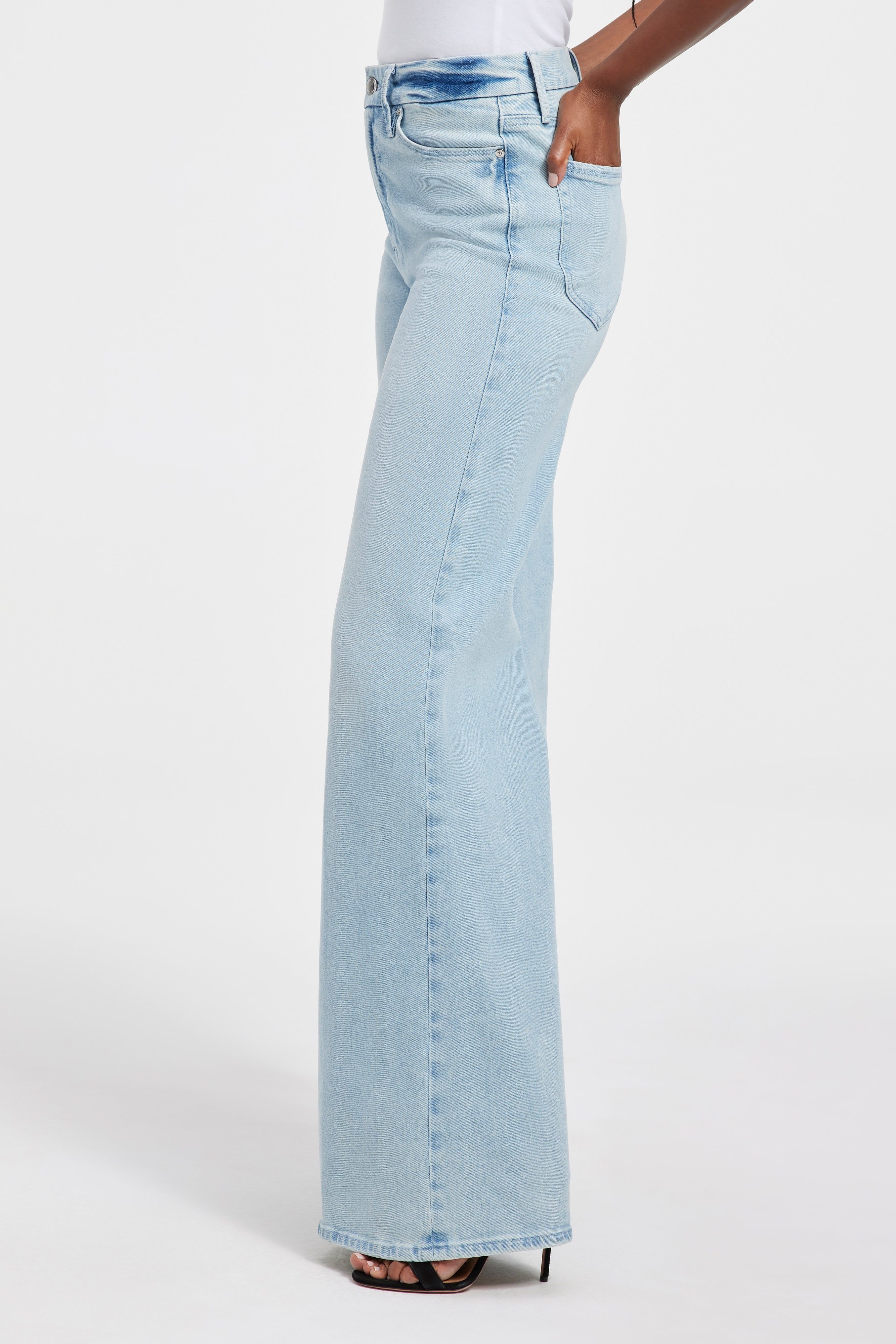 GOOD WAIST PALAZZO JEANS | BLUE452 sold by Good American product image thumbnail 4