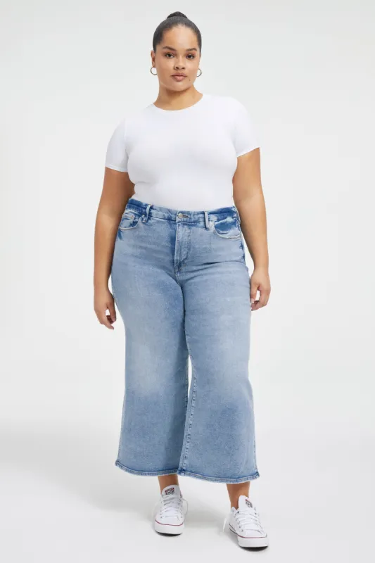 GOOD WAIST PALAZZO CROP JEANS | INDIGO479 sold by Good American