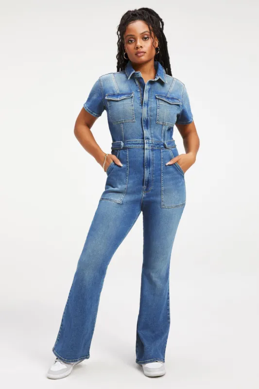 FIT FOR SUCCESS BOOTCUT JUMPSUIT | BLUE274 sold by Good American