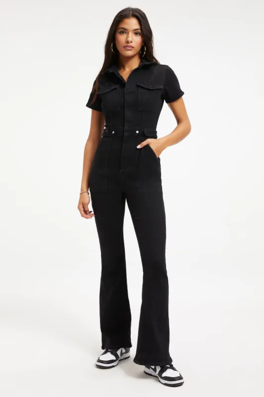 FIT FOR SUCCESS BOOTCUT JUMPSUIT | BLACK001 sold by Good American