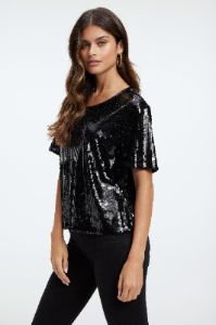 SEQUIN PARTY  TEE | BLACK001 sold by Good American