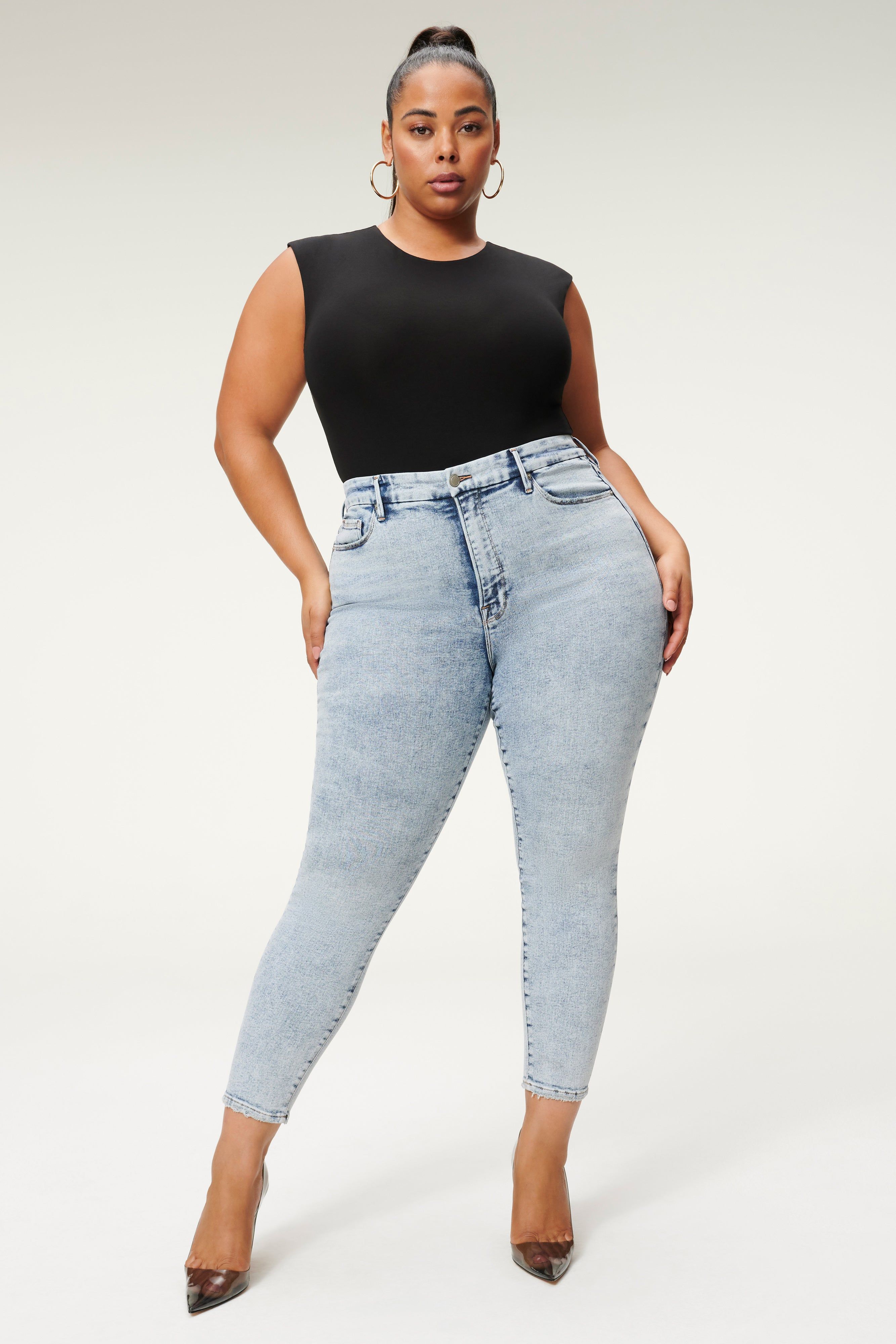 GOOD LEGS CROPPED JEANS | BLUE837 sold by Good American product image thumbnail 13