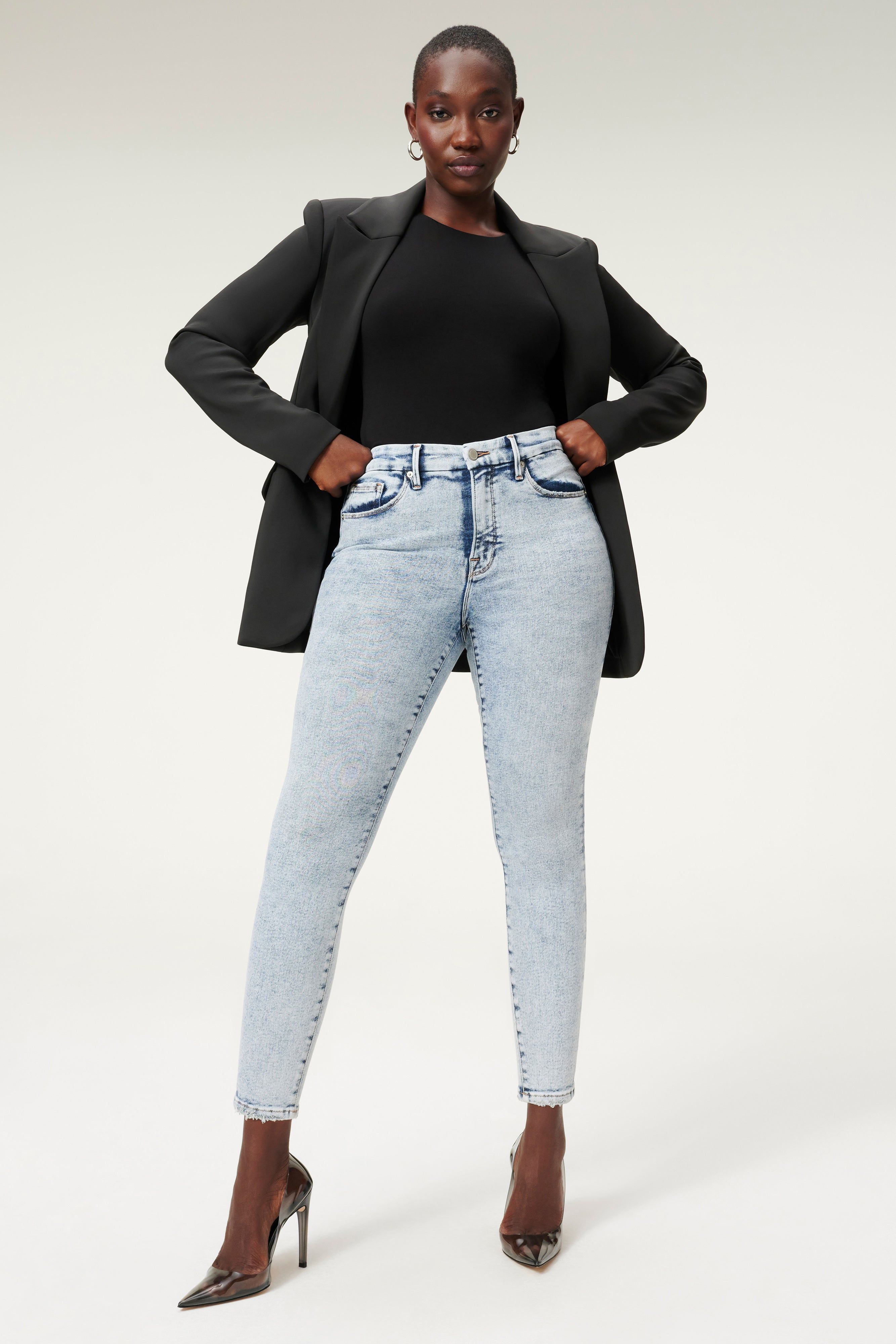 GOOD LEGS CROPPED JEANS | BLUE837 sold by Good American