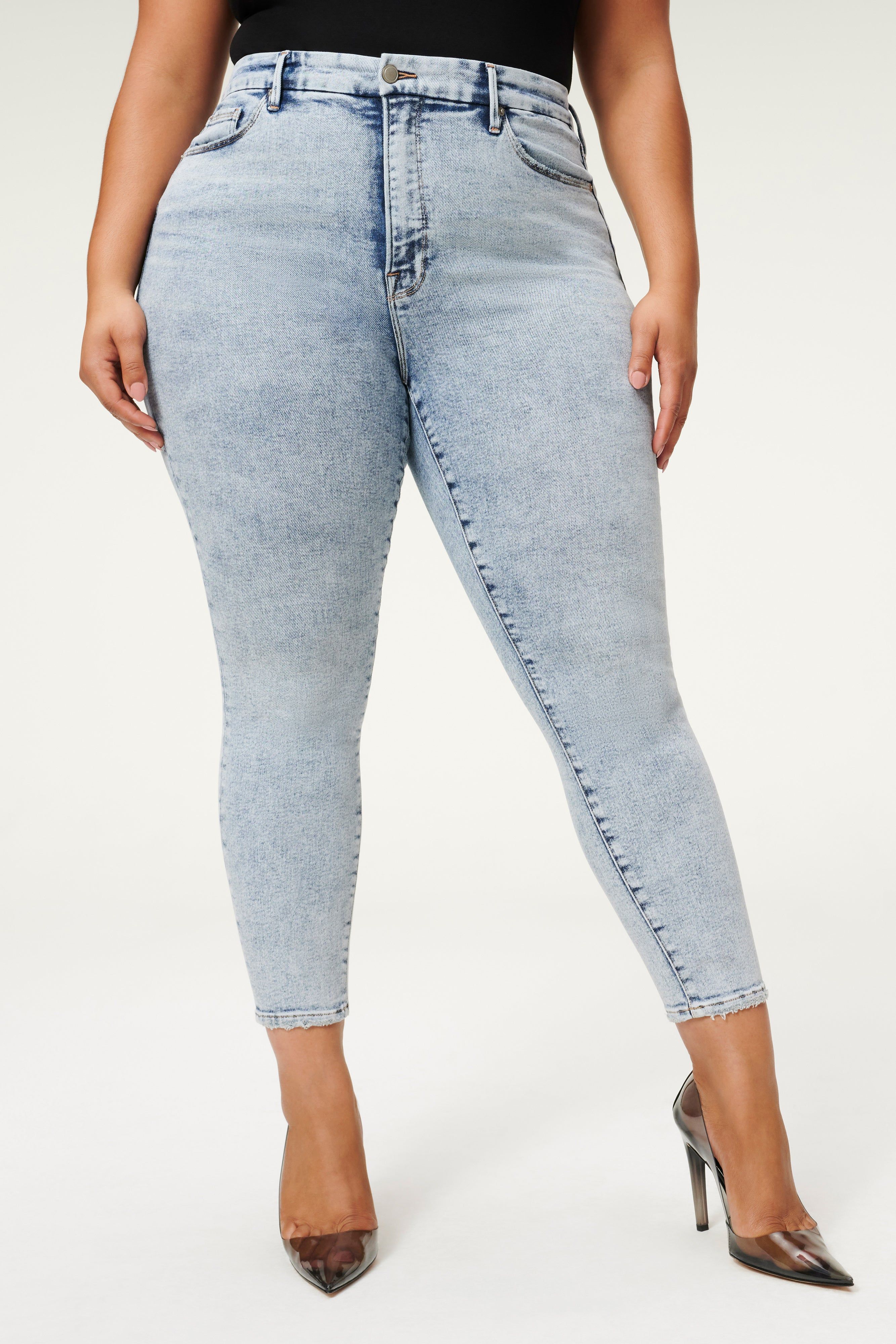 GOOD LEGS CROPPED JEANS | BLUE837 sold by Good American product image thumbnail 16