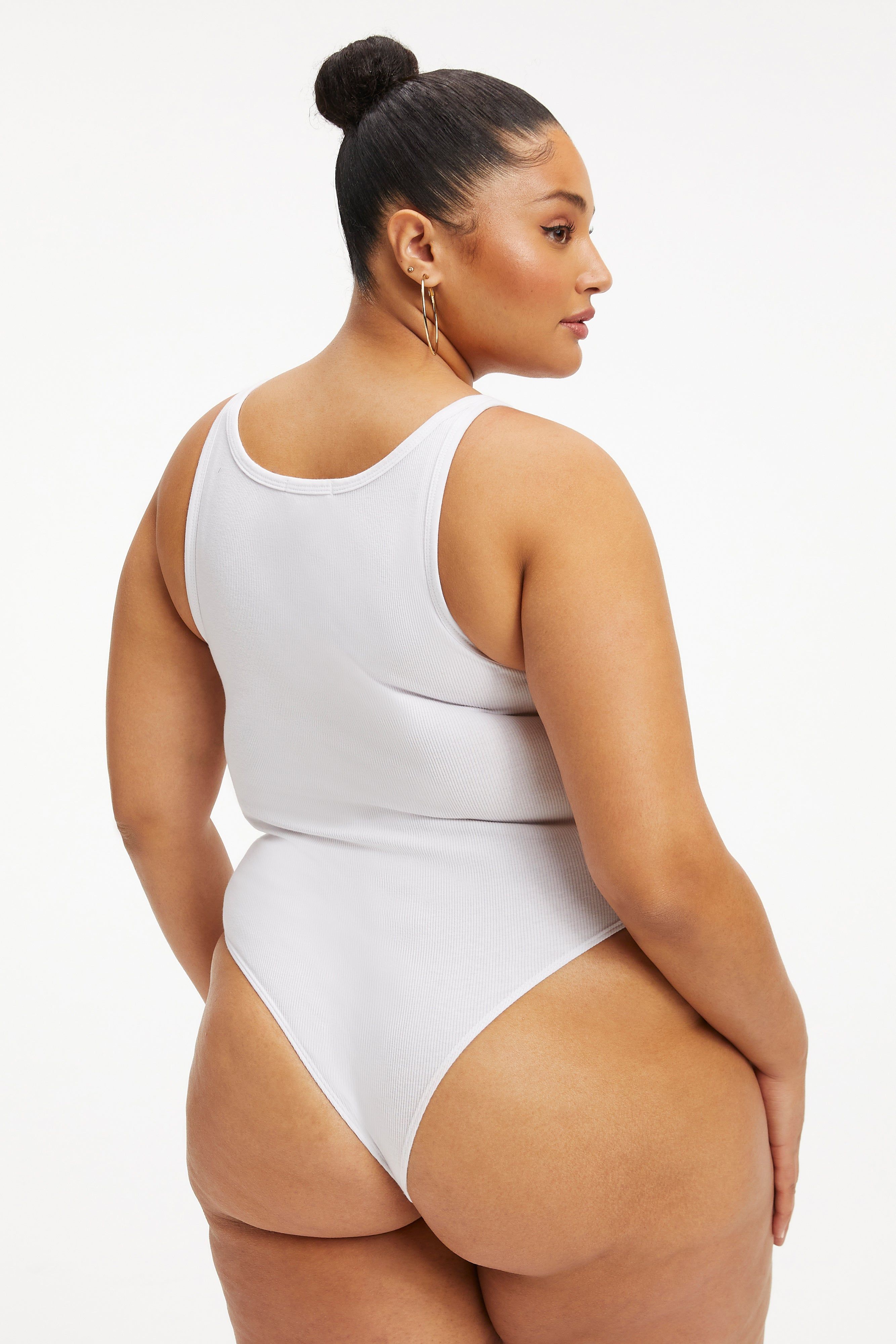 RACERBACK TANK BODYSUIT | WHITE001 sold by Good American product image thumbnail 5