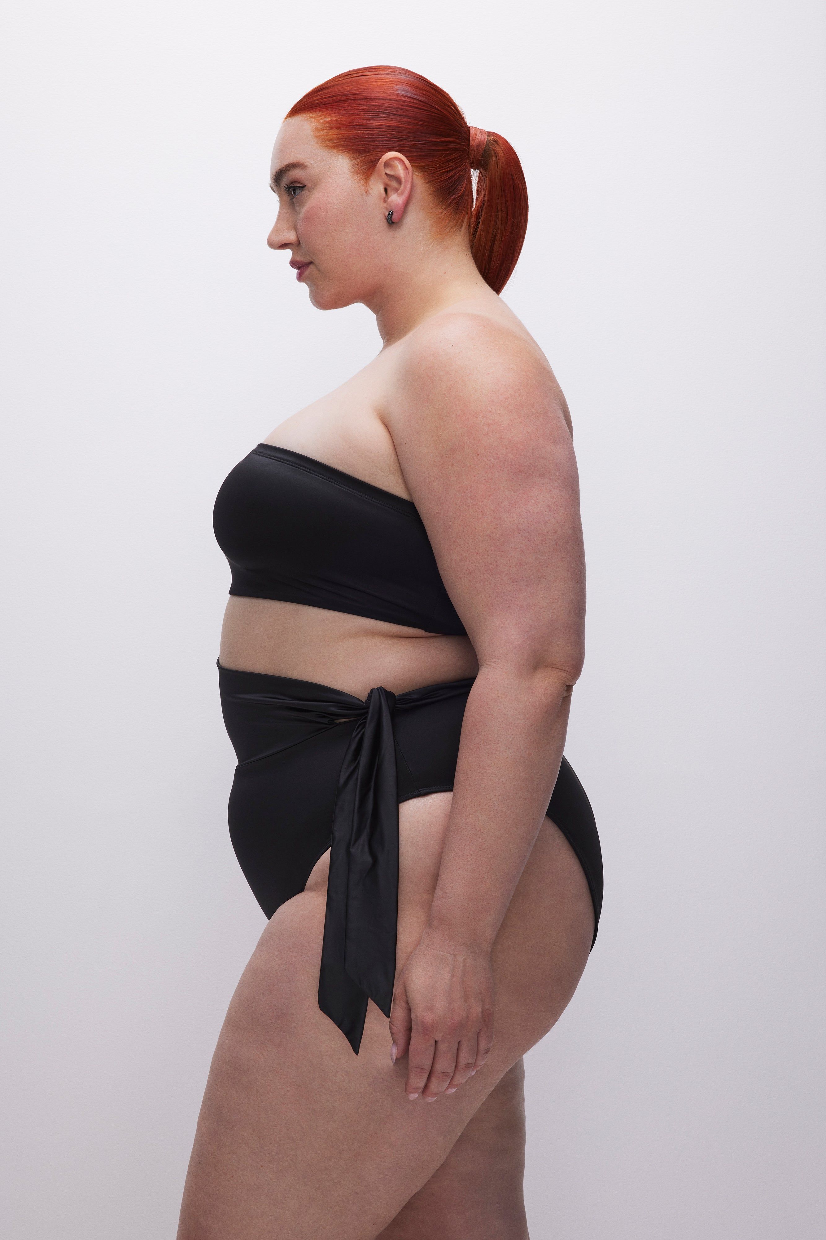 SATIN SIDE TIE SWIMSUIT | BLACK001 sold by Good American product image thumbnail 8