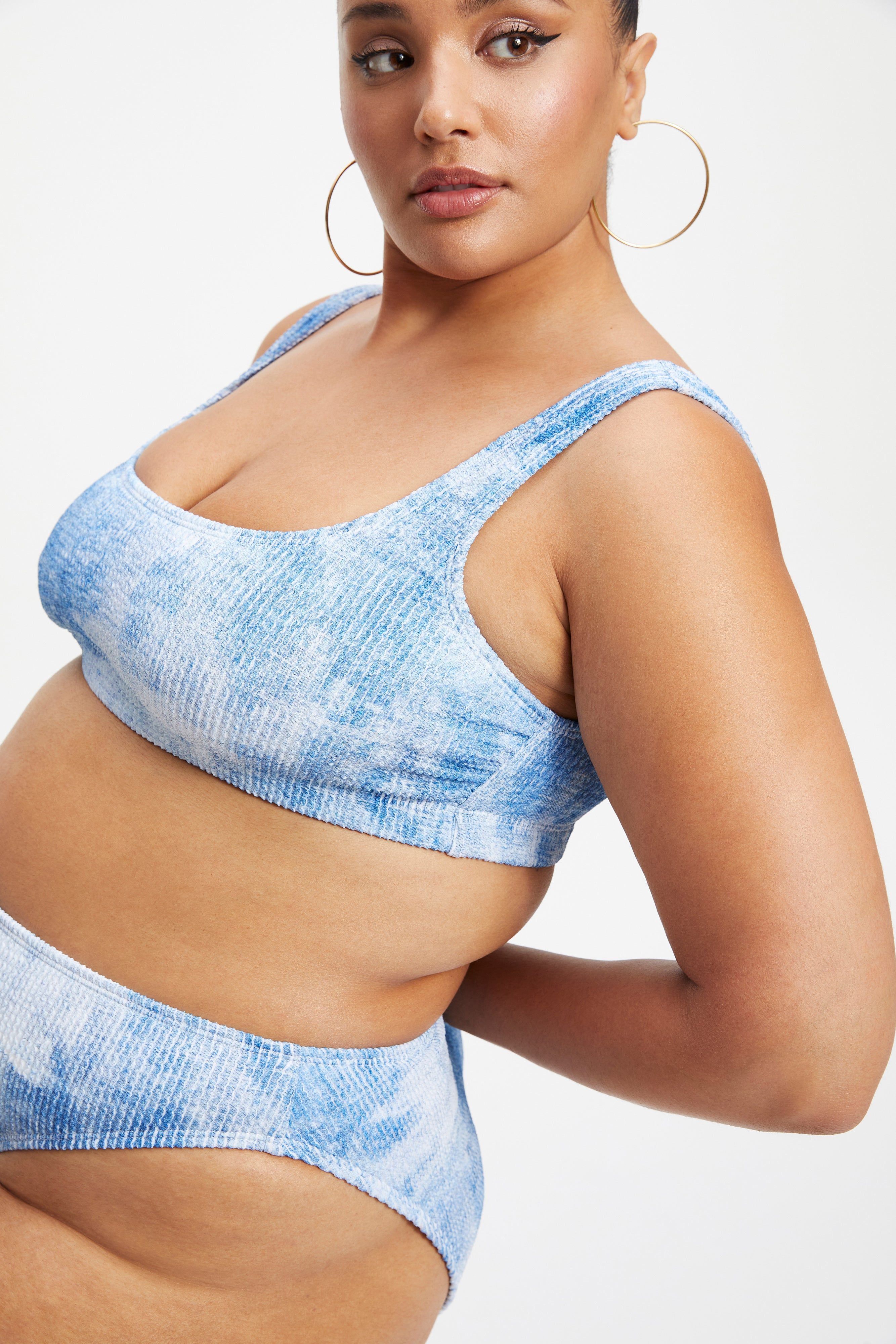 ALWAYS FITS SCOOP BIKINI TOP | INDIGO TIE DYE002 sold by Good American product image thumbnail 6