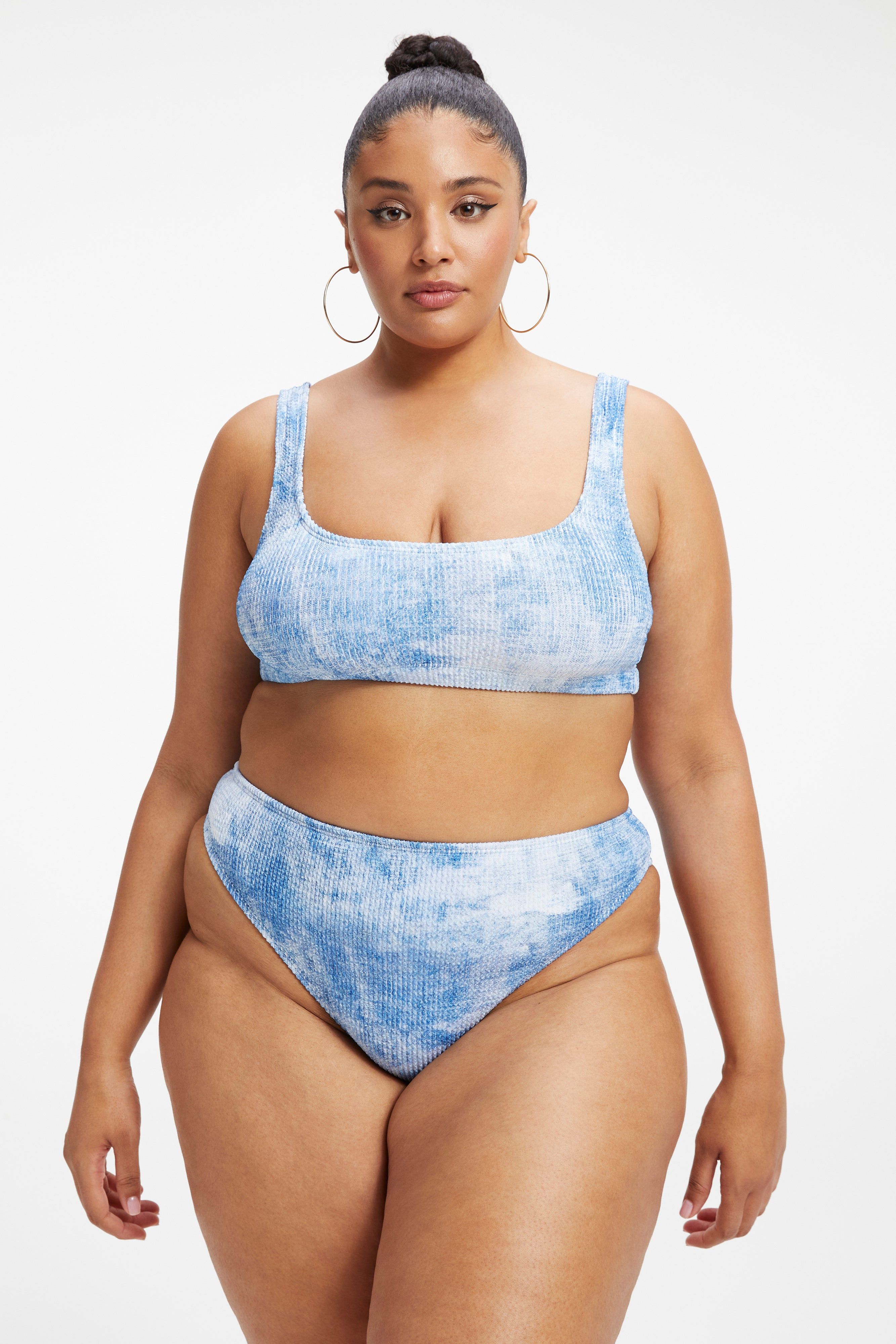 ALWAYS FITS SCOOP BIKINI TOP | INDIGO TIE DYE002 sold by Good American product image thumbnail 8