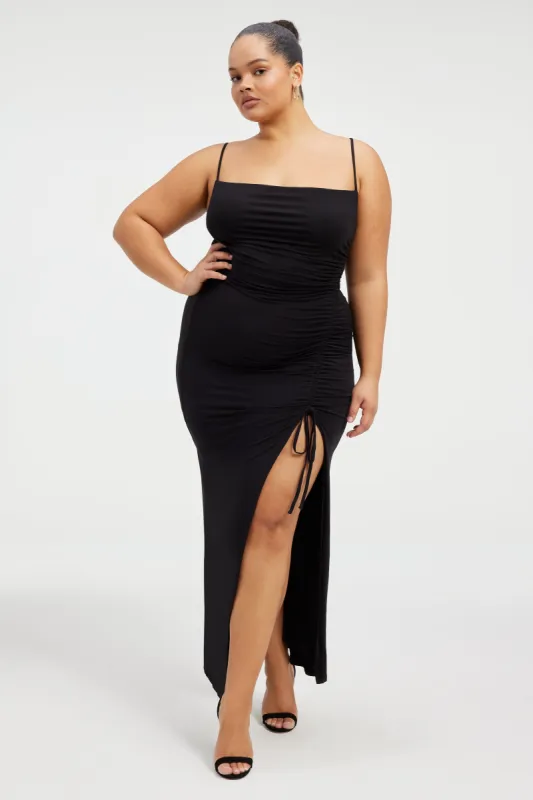 SLINKY JERSEY MIDI DRESS | BLACK001 sold by Good American