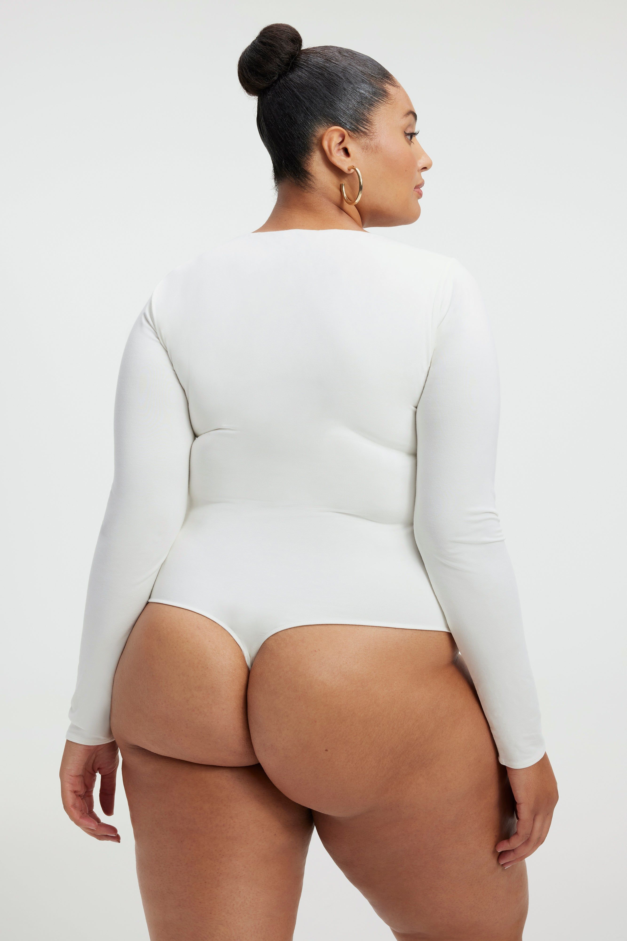 SCOOP NECK BODYSUIT | IVORY001 sold by Good American product image thumbnail 6