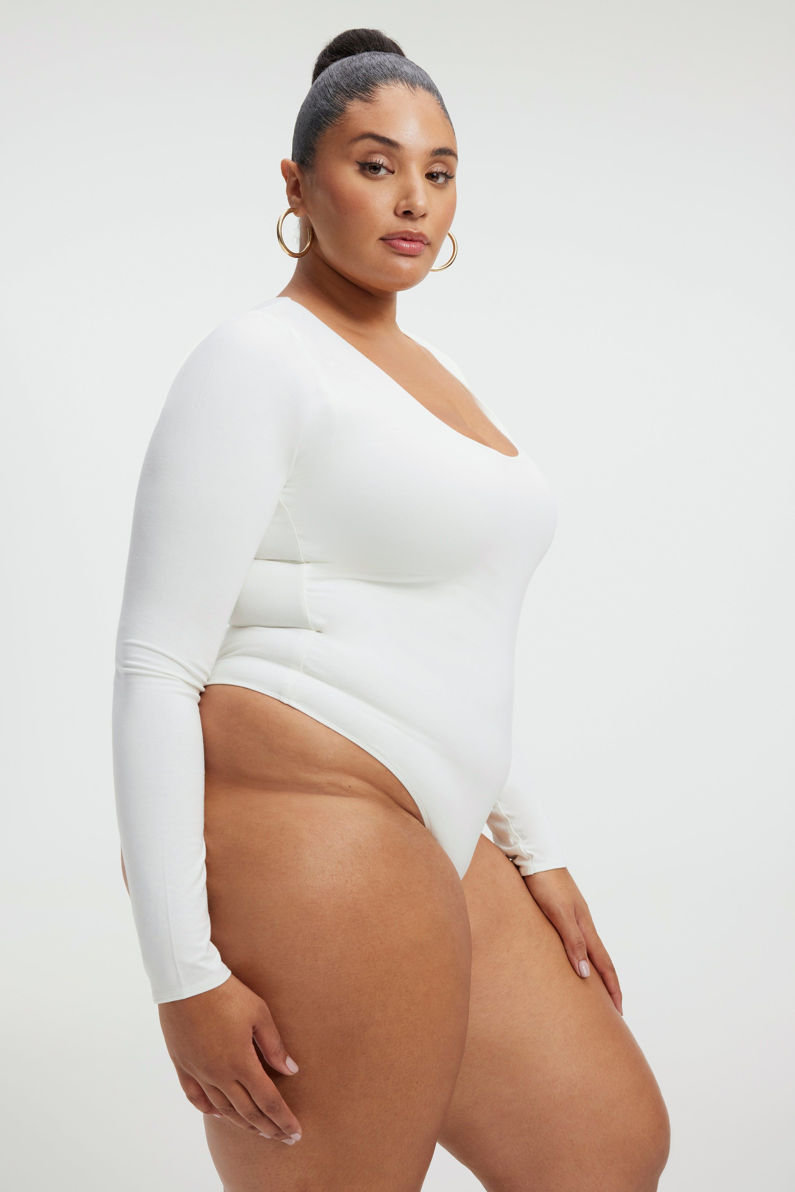 SCOOP NECK BODYSUIT | IVORY001 sold by Good American product image thumbnail 5