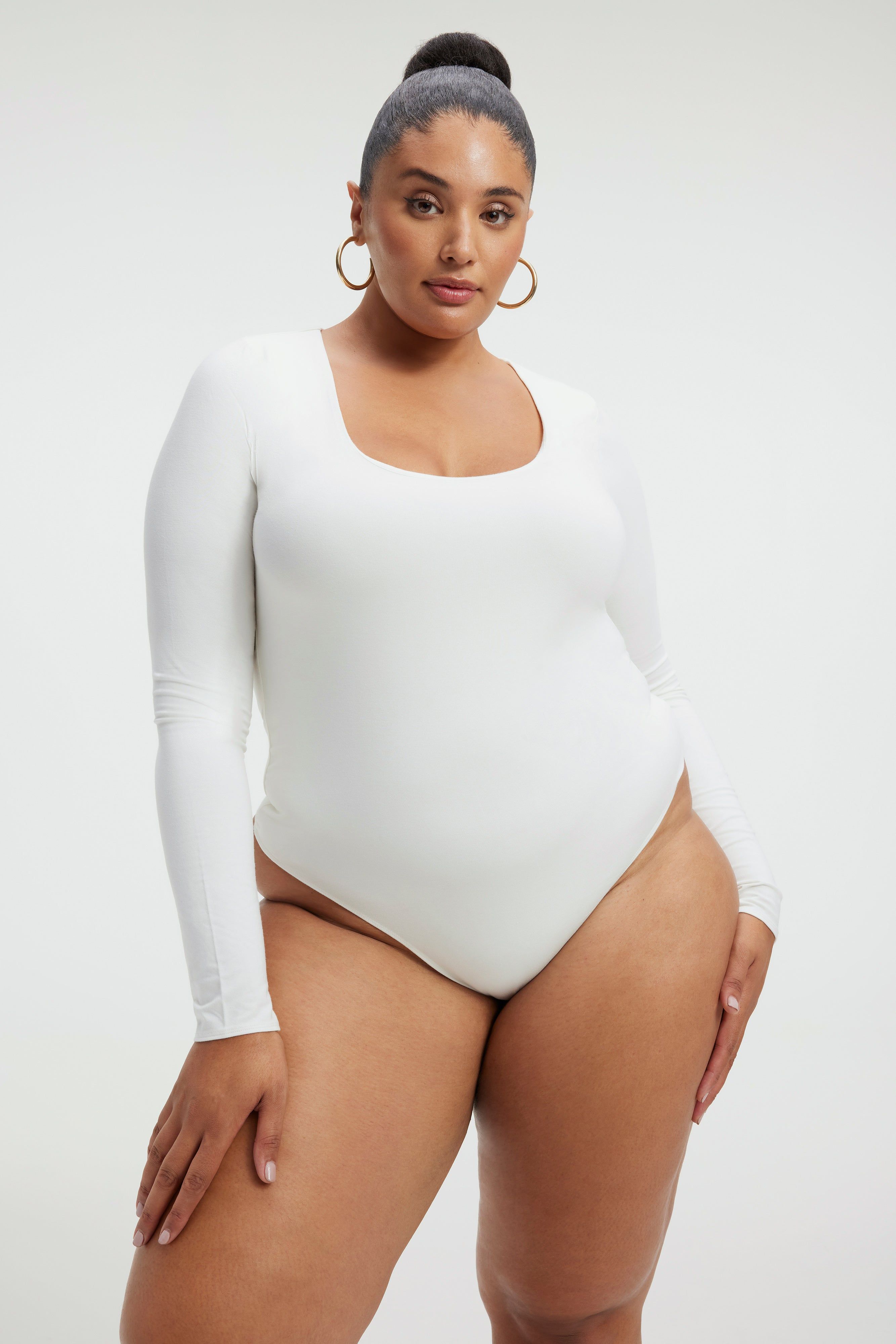 SCOOP NECK BODYSUIT | IVORY001 sold by Good American